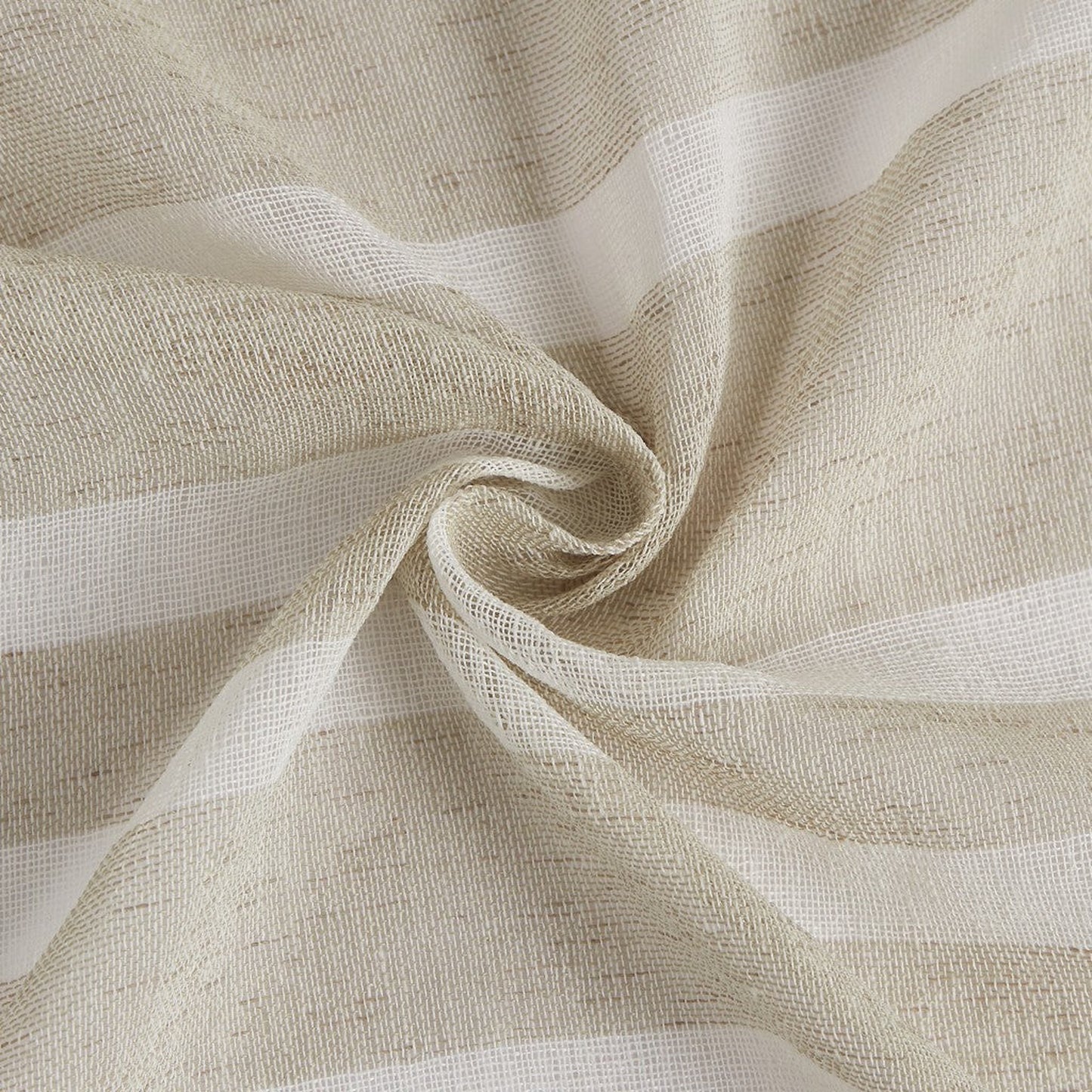 HomeRoots Taupe And White Striped Shower Curtain