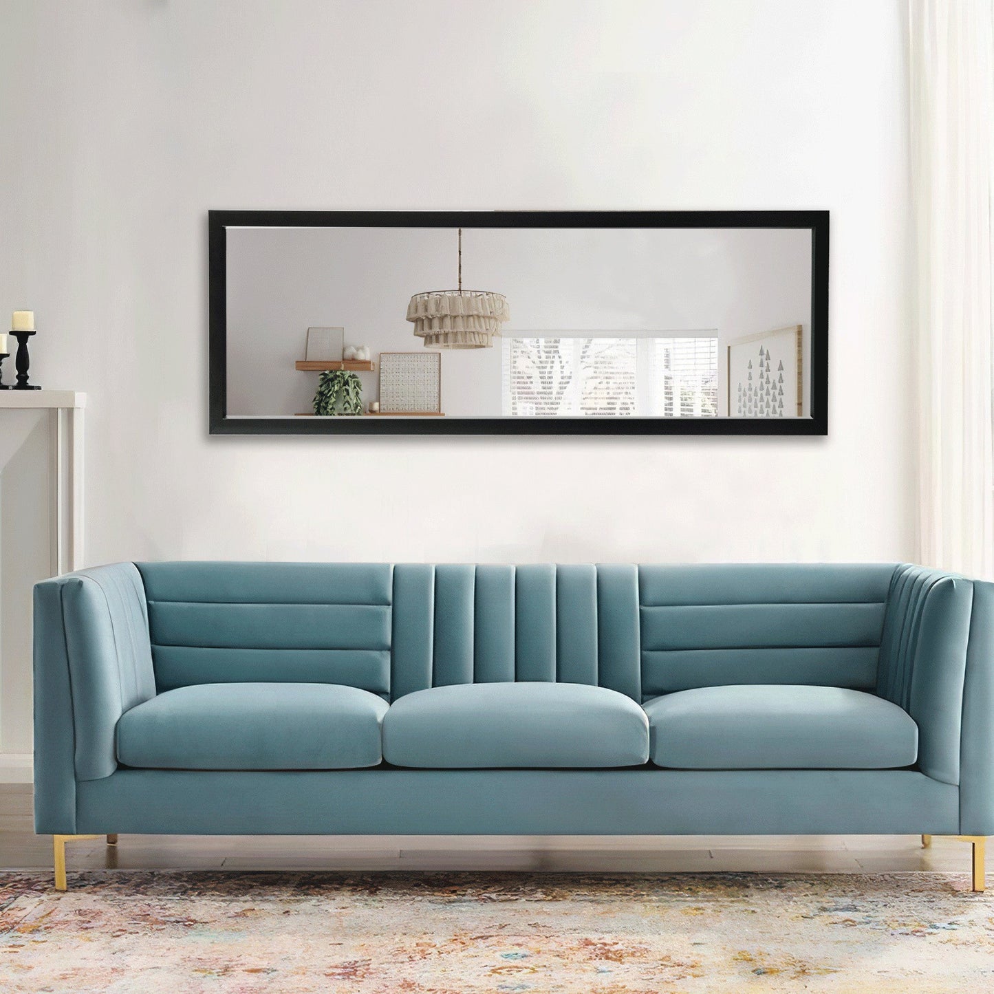 HomeRoots Thick Border Black Full Length Mirror