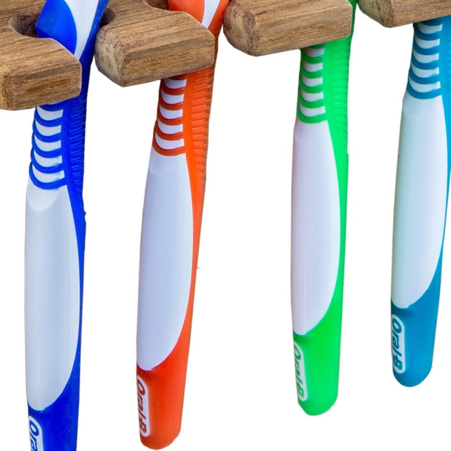 HomeRoots Traditional Solid Teak Wall Mount Toothbrush Holder