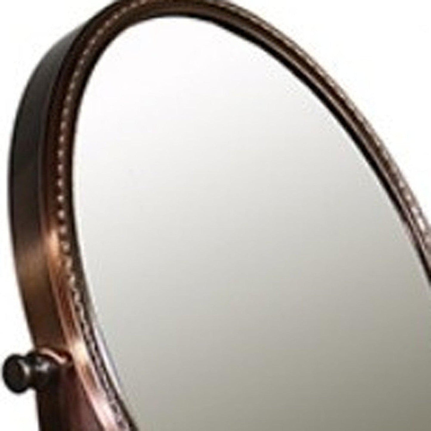 HomeRoots Vintage Style Copper 5X Magnification Vanity Mirror