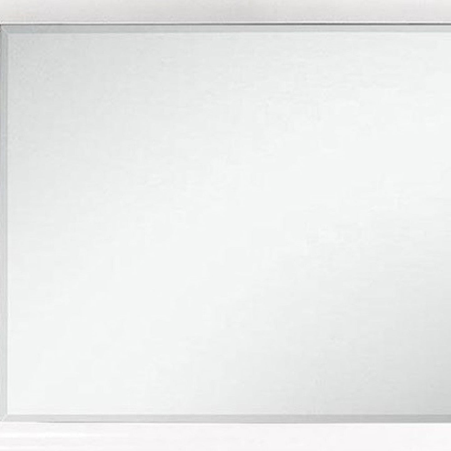 HomeRoots White Mirror with Rectangular Wood Trim