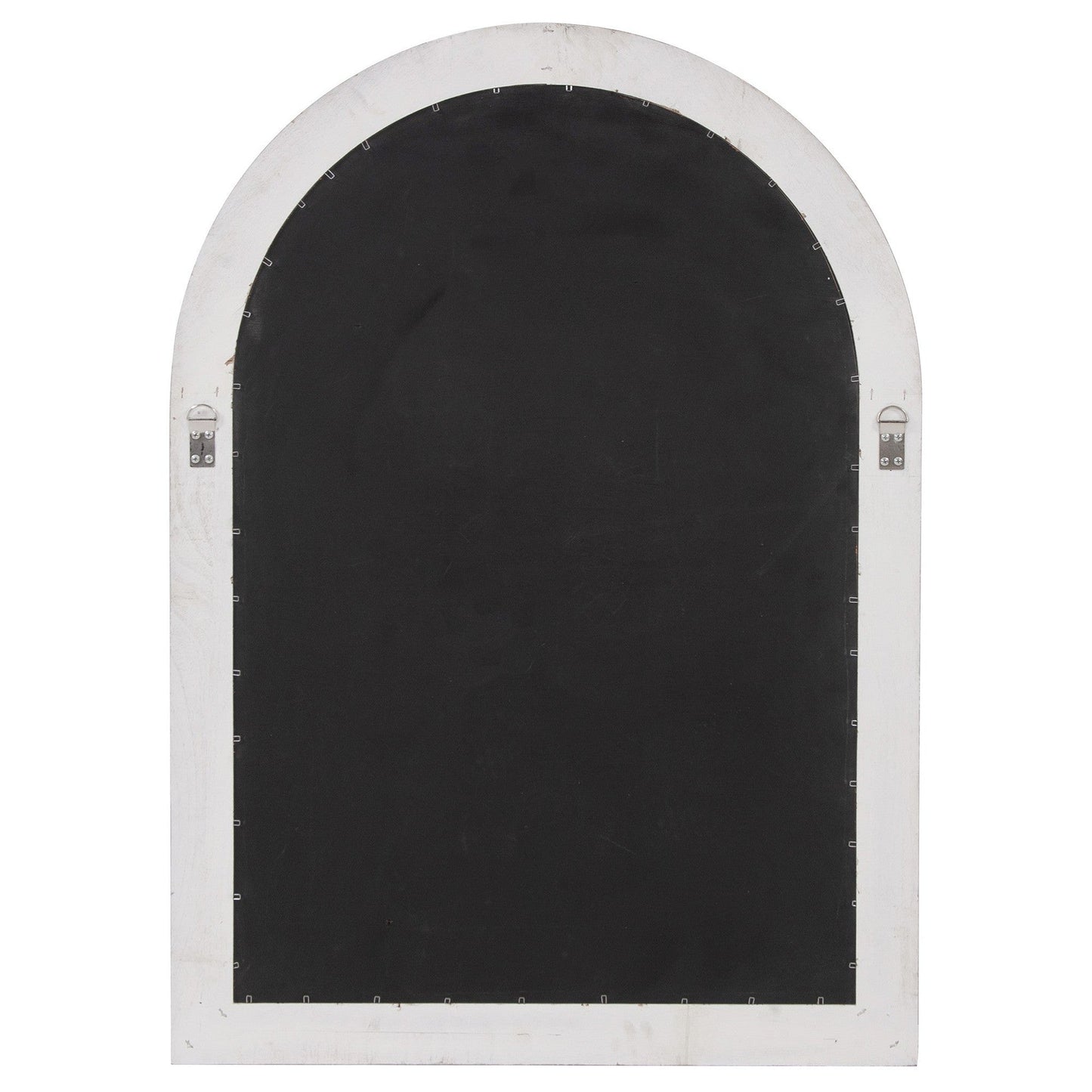 HomeRoots White Washed Mirror with Arched Panel Window Design
