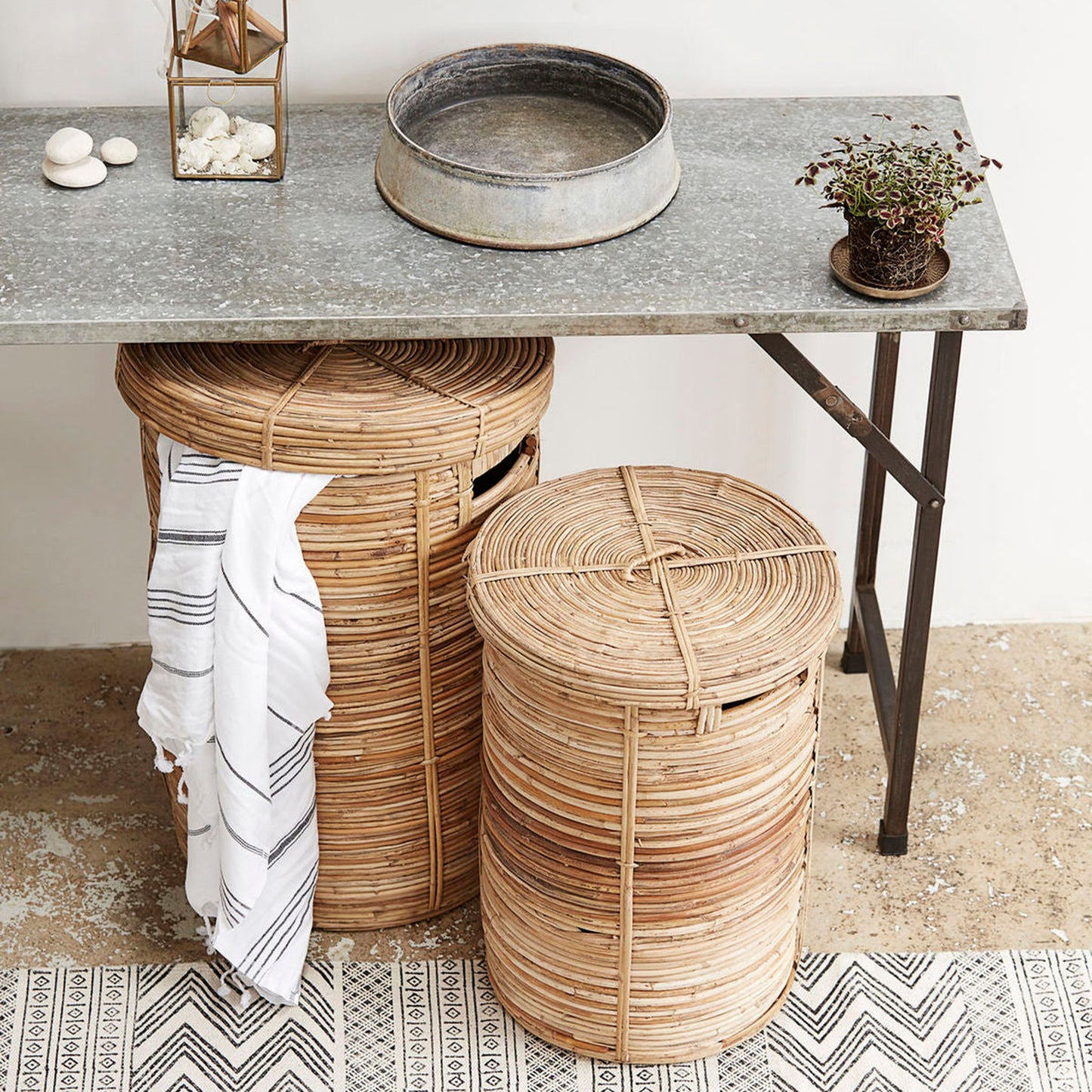 House Doctor Chaka Laundry Baskets With Natural Finish