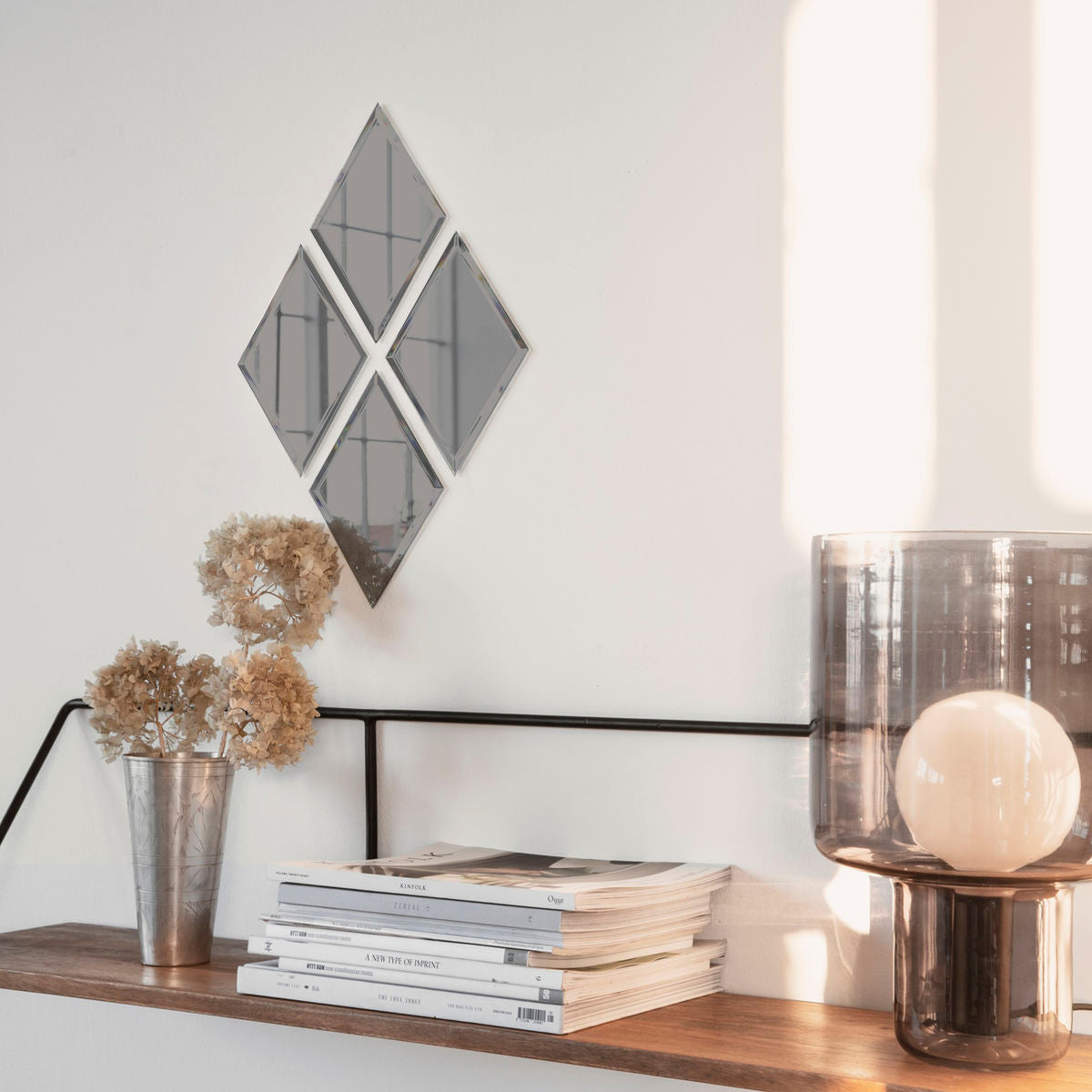 House Doctor Mirror, Diamond, Grey