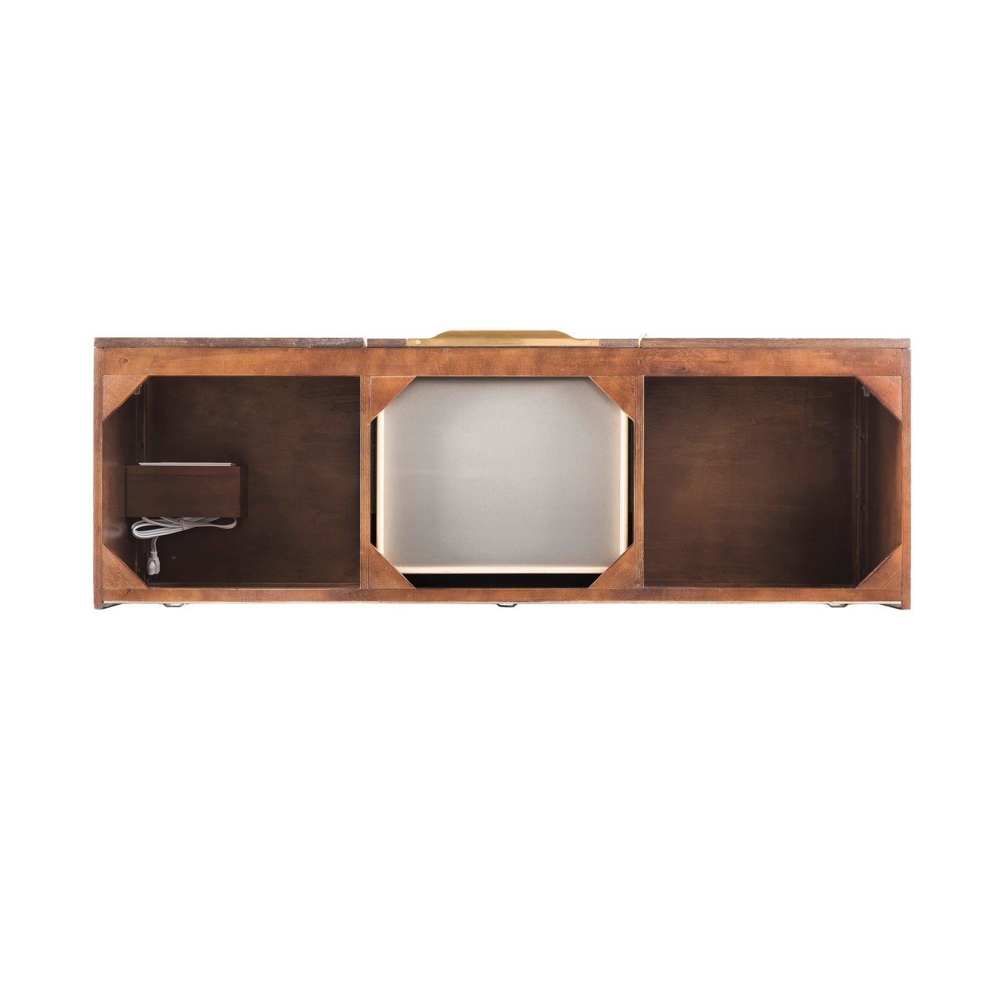 James Martin Mercer Island 59" Double Vanity, Coffee Oak, Radiant Gold