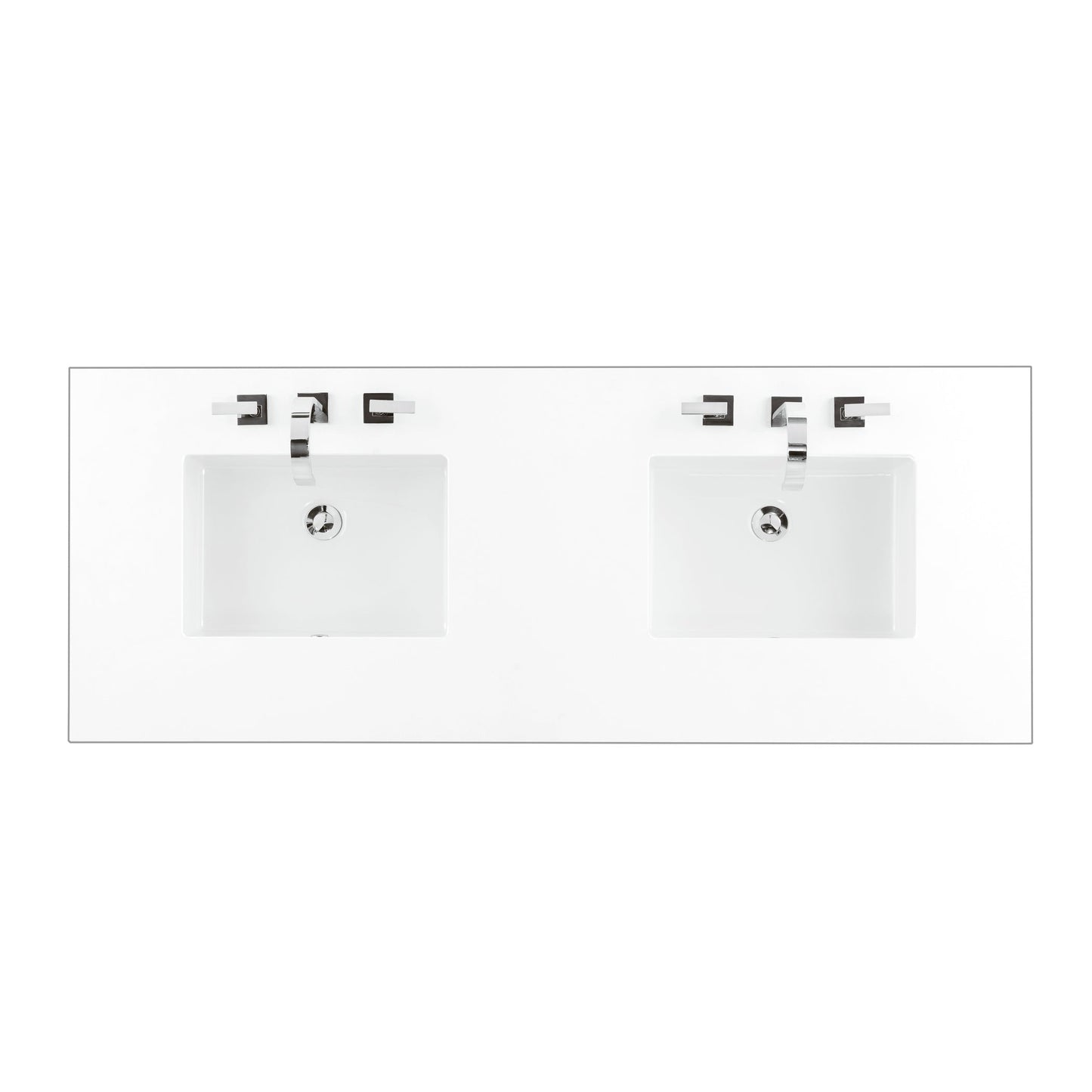 James Martin Vanities 60" Double Top 3 cm White Zeus Quartz With Sink