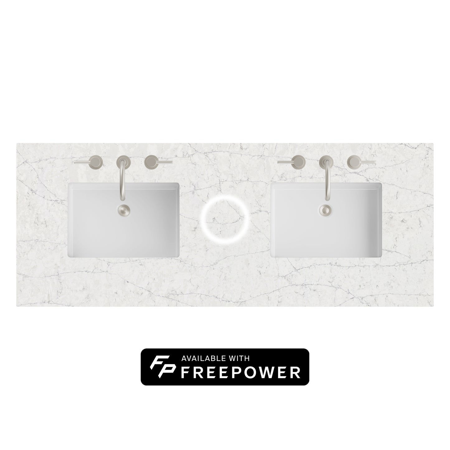 James Martin Vanities 60" Eternal Jasmine Pearl Double 3cm Top With Sink and FreePower Wireless Charger