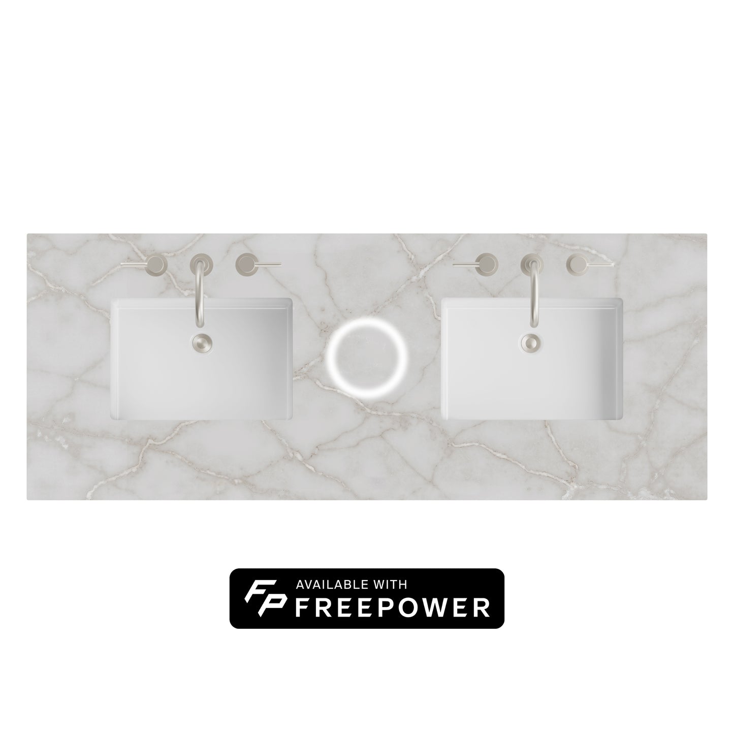 James Martin Vanities 60" Victorian Silver Double 3cm Top With Sink and FreePower Wireless Charger