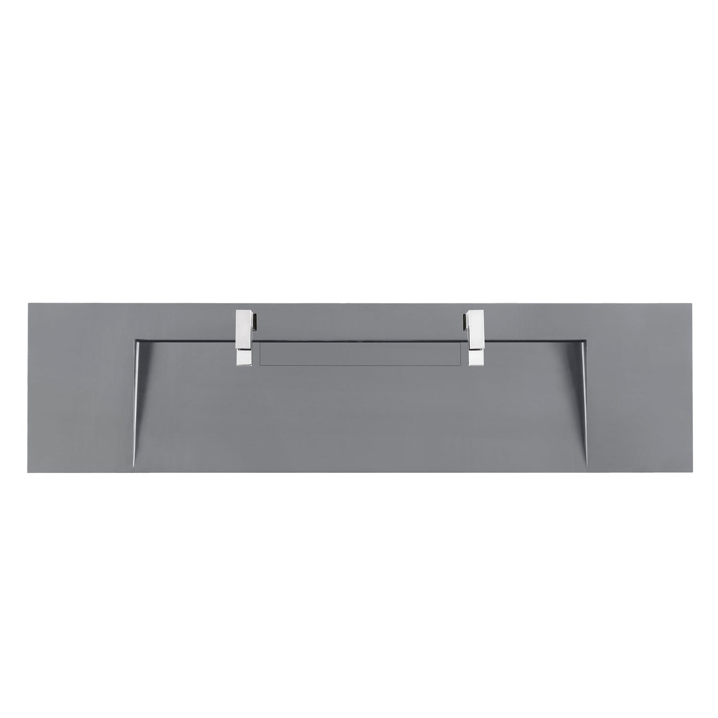 James Martin Vanities 72" Dusk Grey Glossy Finish Composite Stone Double Top