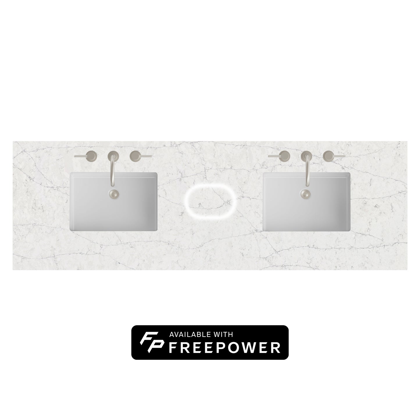 James Martin Vanities 72" Eternal Jasmine Pearl Double 3cm Top With Sink and FreePower Wireless Charger