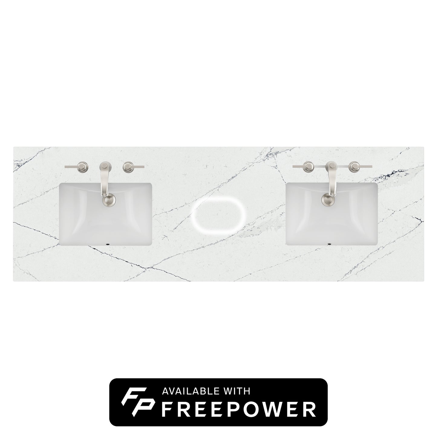 James Martin Vanities 72" Ethereal Noctis Double 3cm Top With Sink and FreePower Wireless Charger (040)