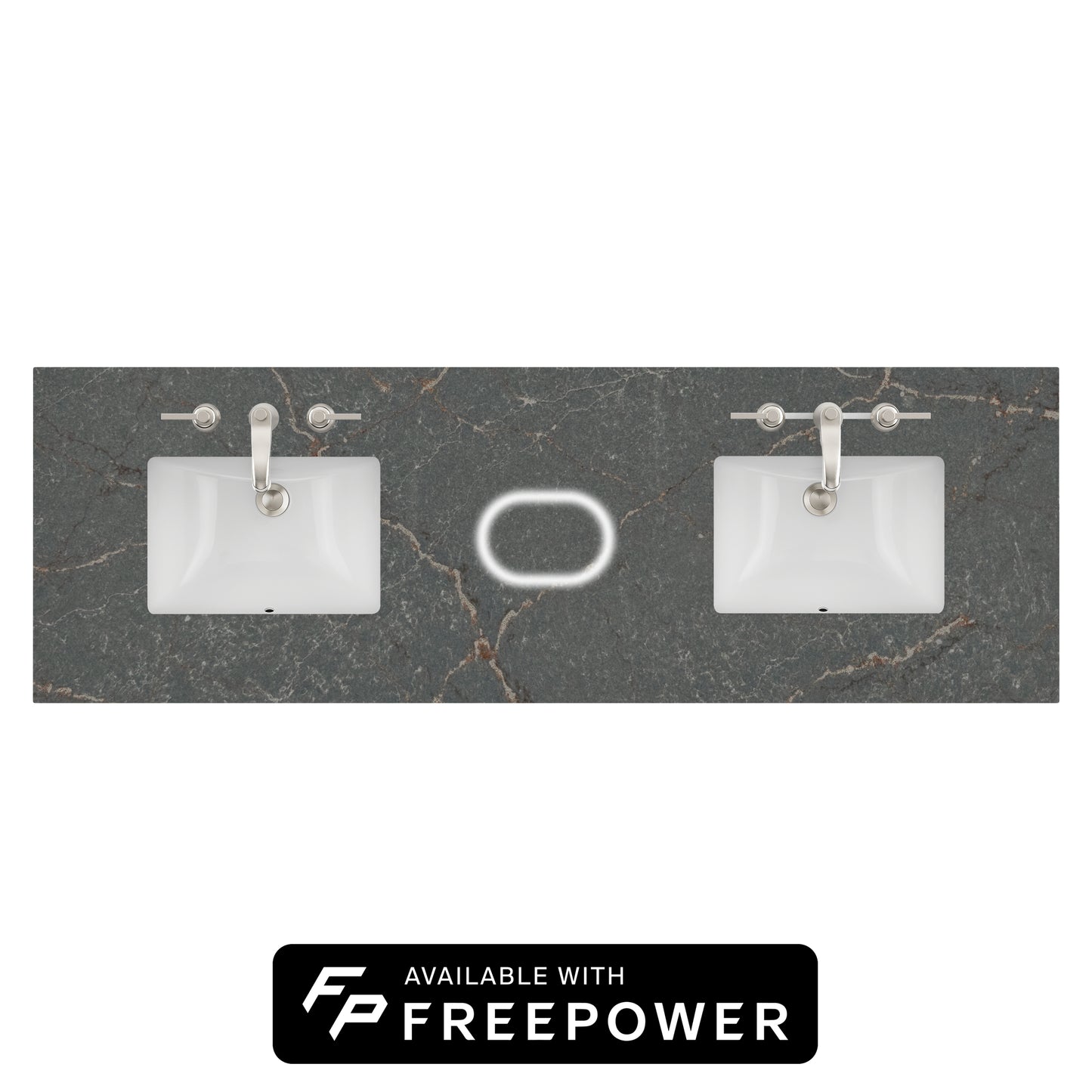 James Martin Vanities 72" Parisien Bleu Double 3cm Top With Sink and FreePower Wireless Charger (040)