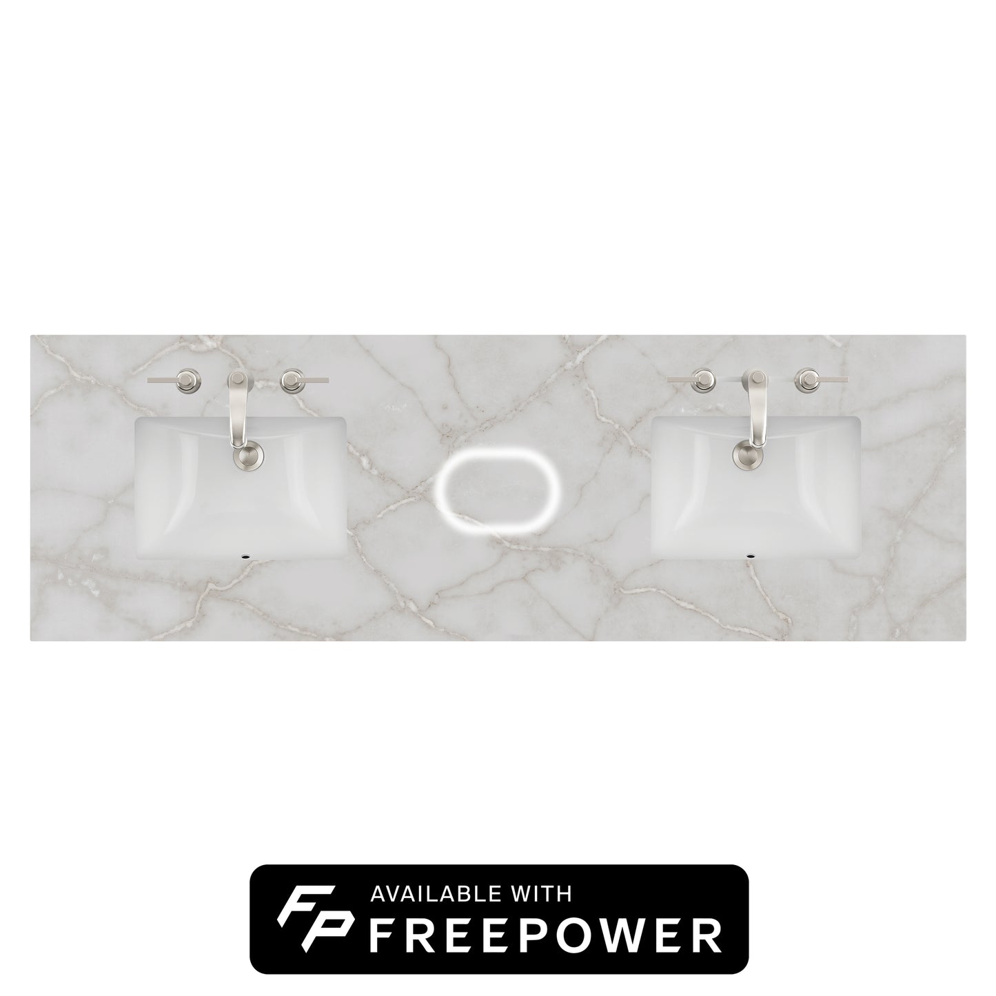 James Martin Vanities 72" Victorian Silver Double 3cm Top With Sink and FreePower Wireless Charger (040)