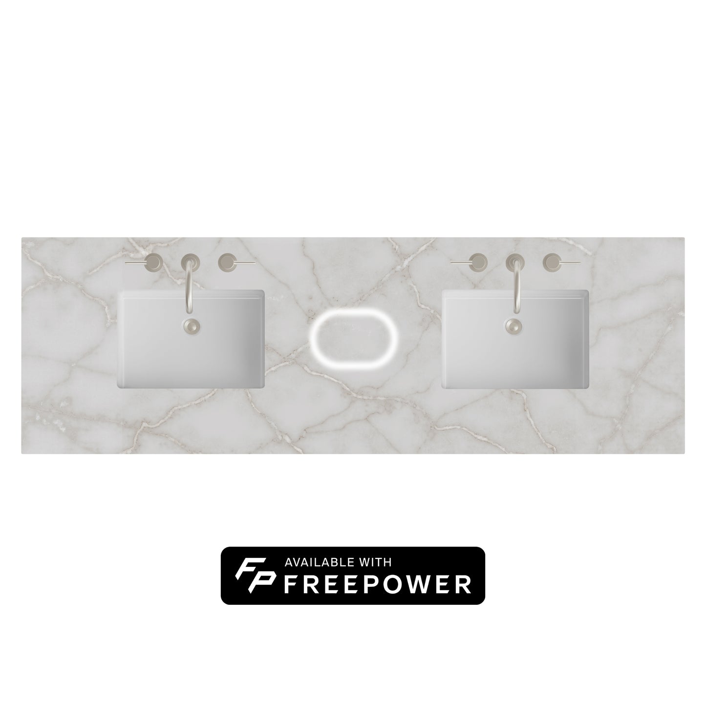 James Martin Vanities 72" Victorian Silver Double 3cm Top With Sink and FreePower Wireless Charger