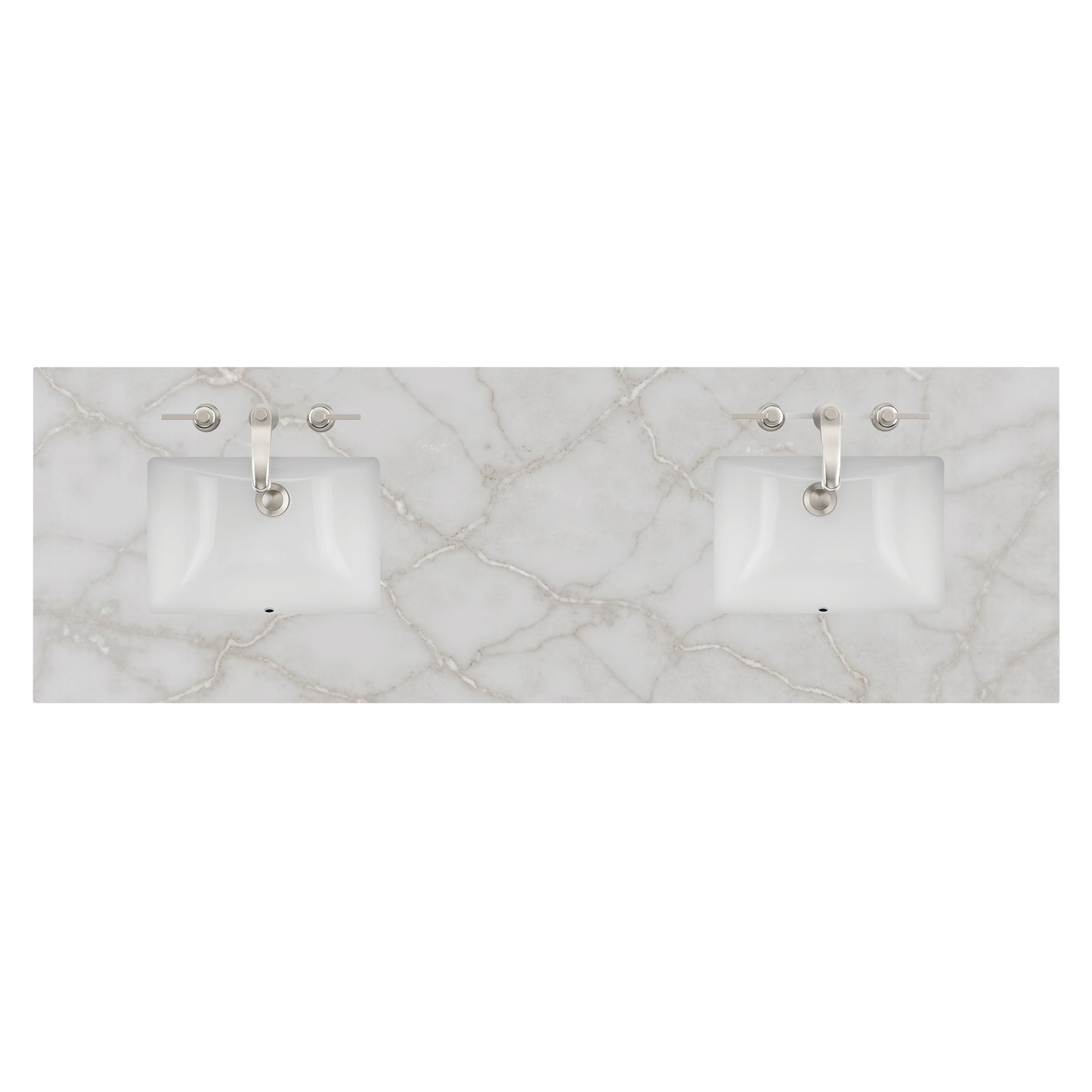 James Martin Vanities 72" Victorian Silver Double 3cm Top With Sink