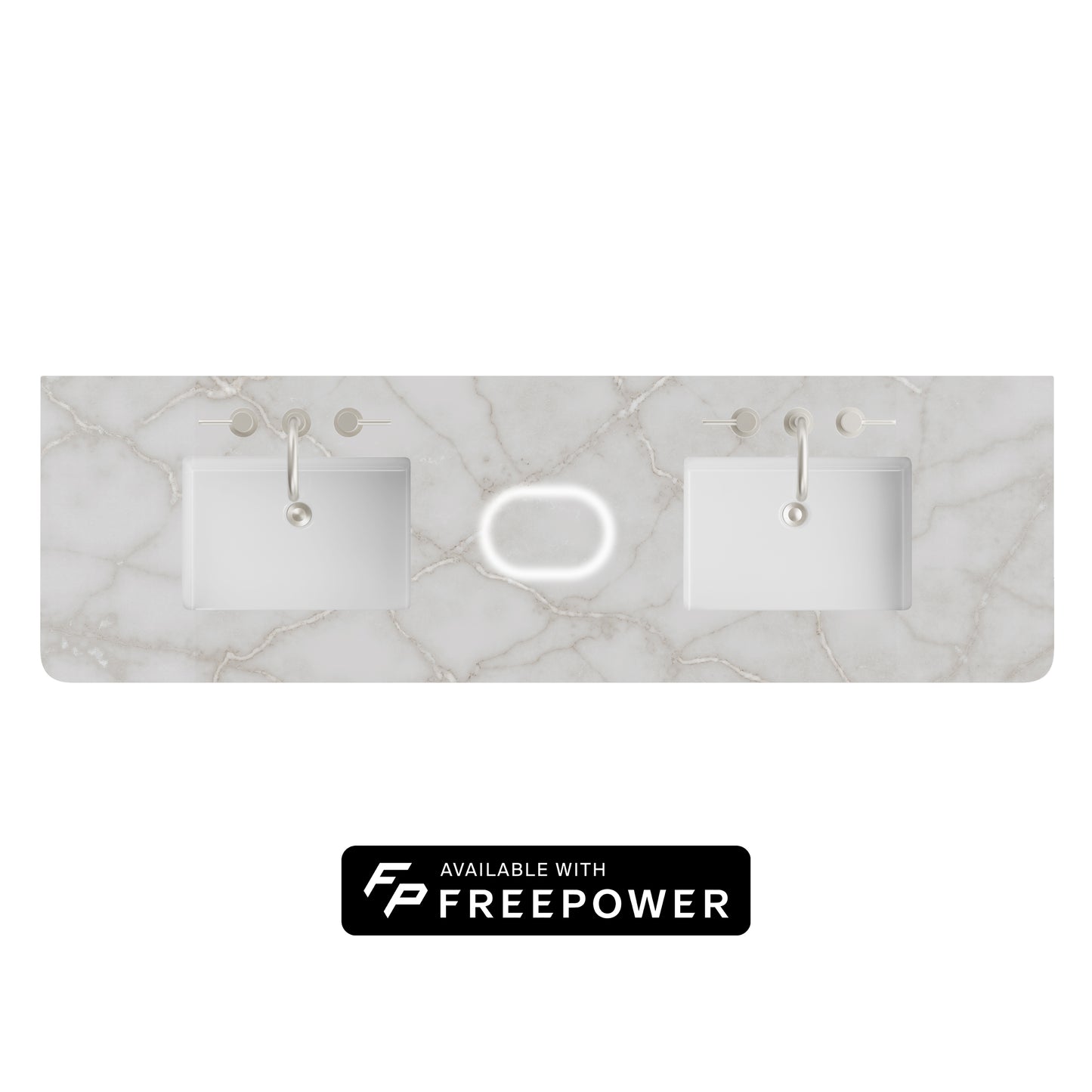 James Martin Vanities 72" Victorian Silver Single Radius Cut 3cm Top With Sink and FreePower Wireless Charger