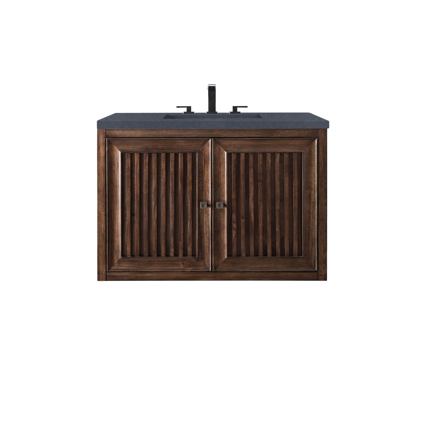 James Martin Vanities Athens 36" Mid Century Acacia Single Vanity Cabinet With 3 cm Charcoal Soapstone Quartz Top