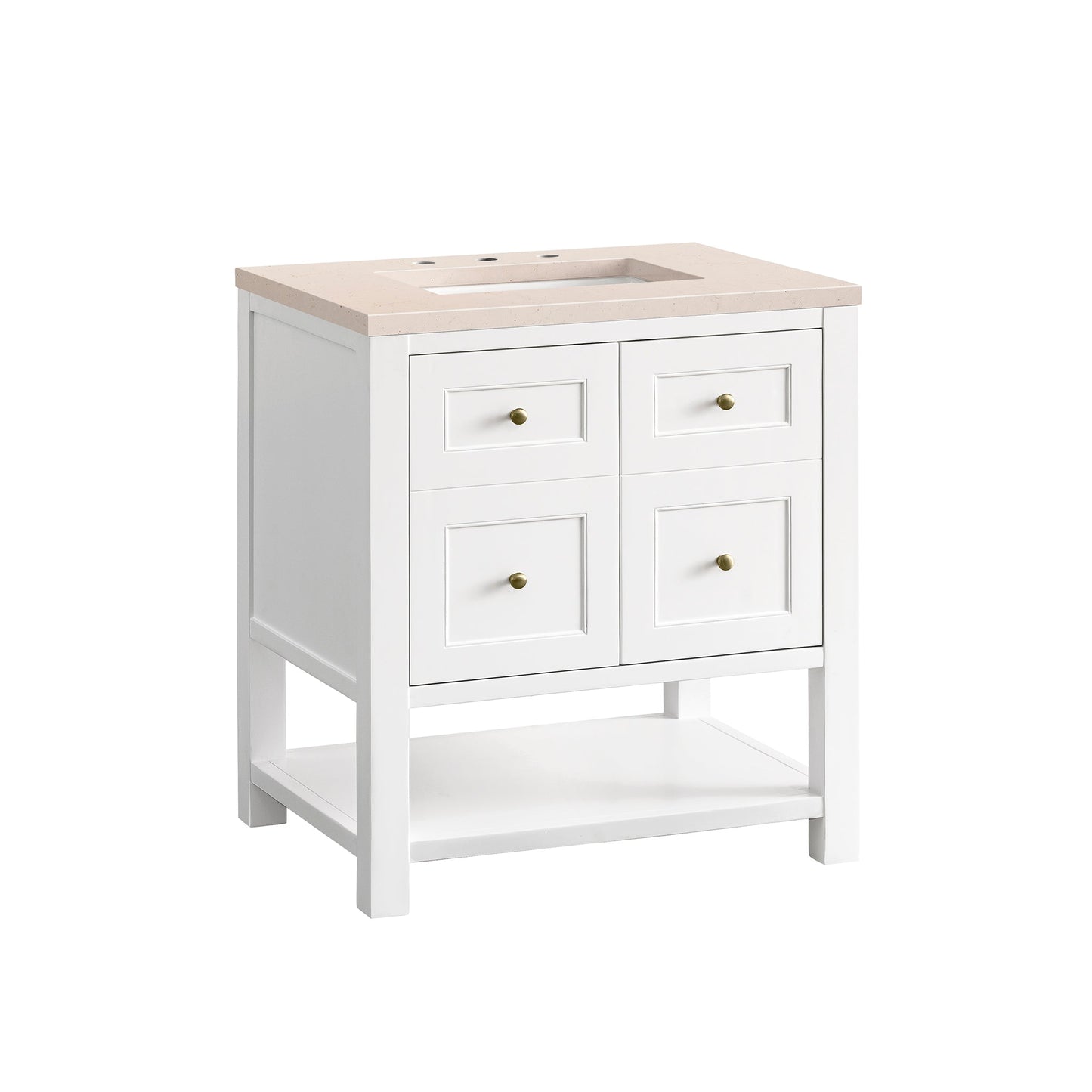 James Martin Vanities Breckenridge 30" Bright White Single Vanity With 3cm Eternal Marfil Top