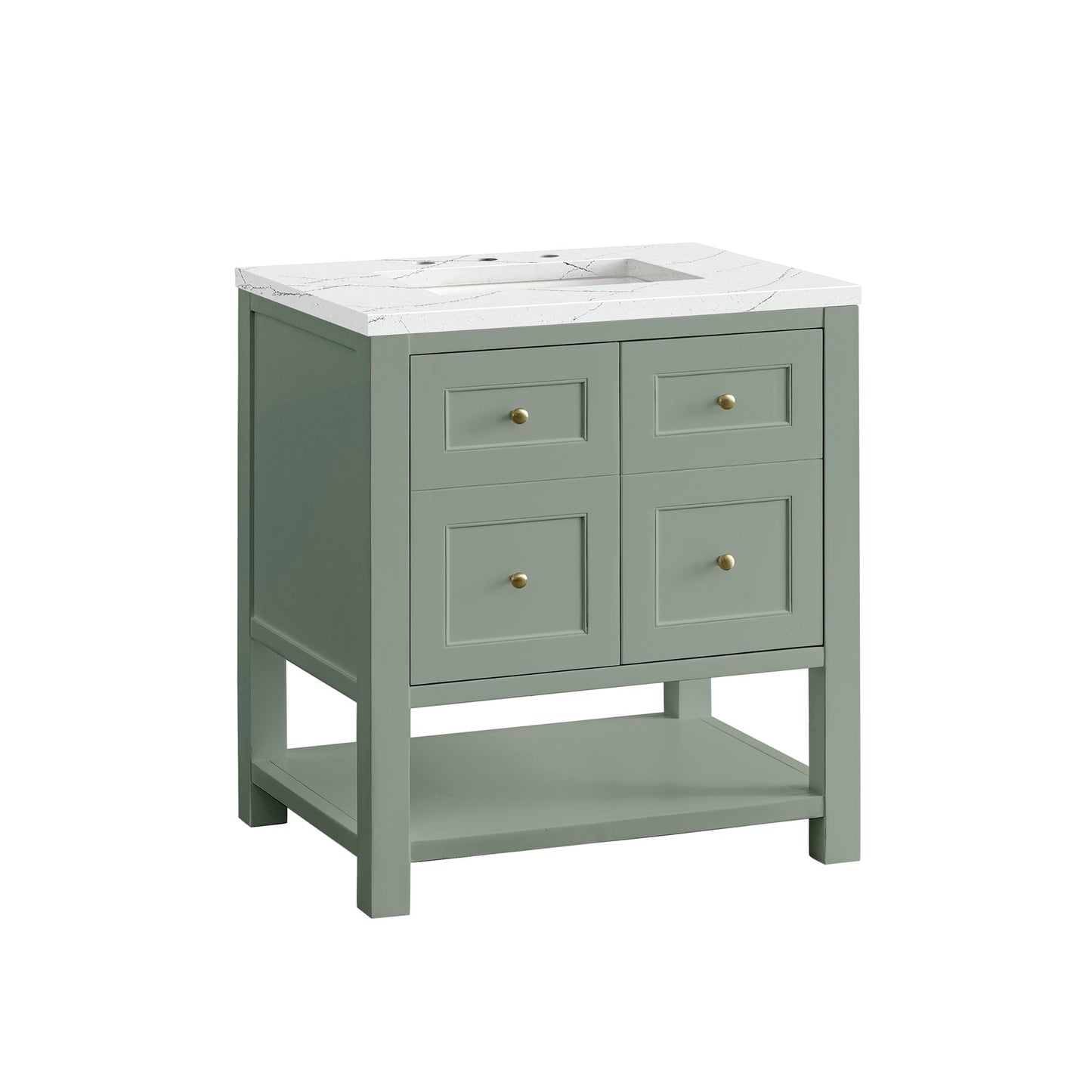 James Martin Vanities Breckenridge 30" Smokey Celadon Single Vanity With 3cm Ethereal Noctis Top