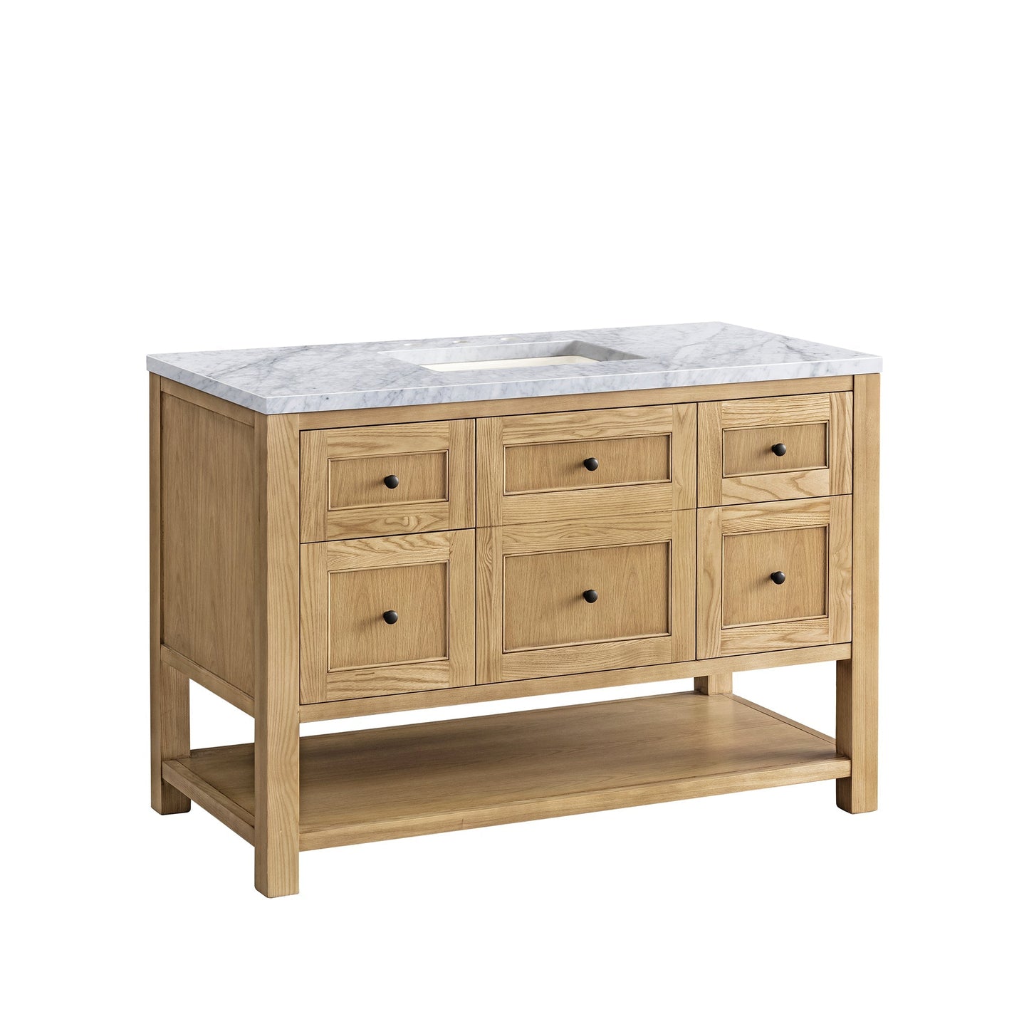 James Martin Vanities Breckenridge 48" Light Natural Oak Single Vanity With 3cm Carrara Marble Top