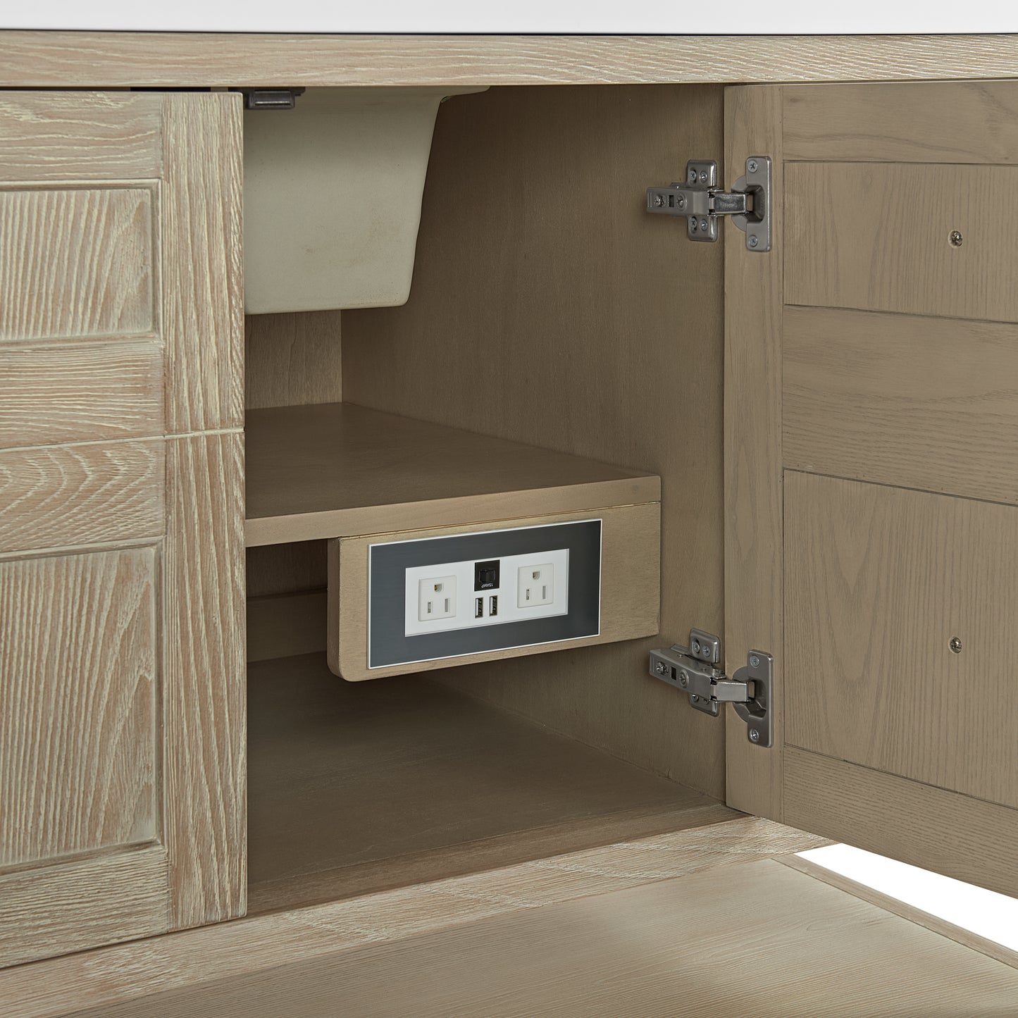 James Martin Vanities Breckenridge 60" Whitewashed Oak Single Vanity With 3cm Lime Delight Quartz Top