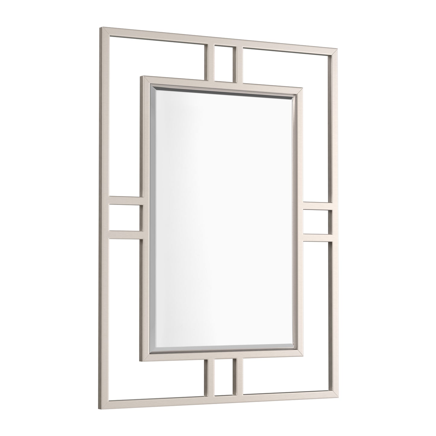 James Martin Vanities Brenlyn 30" x 40" Brushed Nickel Framed Wall Mount Bathroom Vanity Mirror