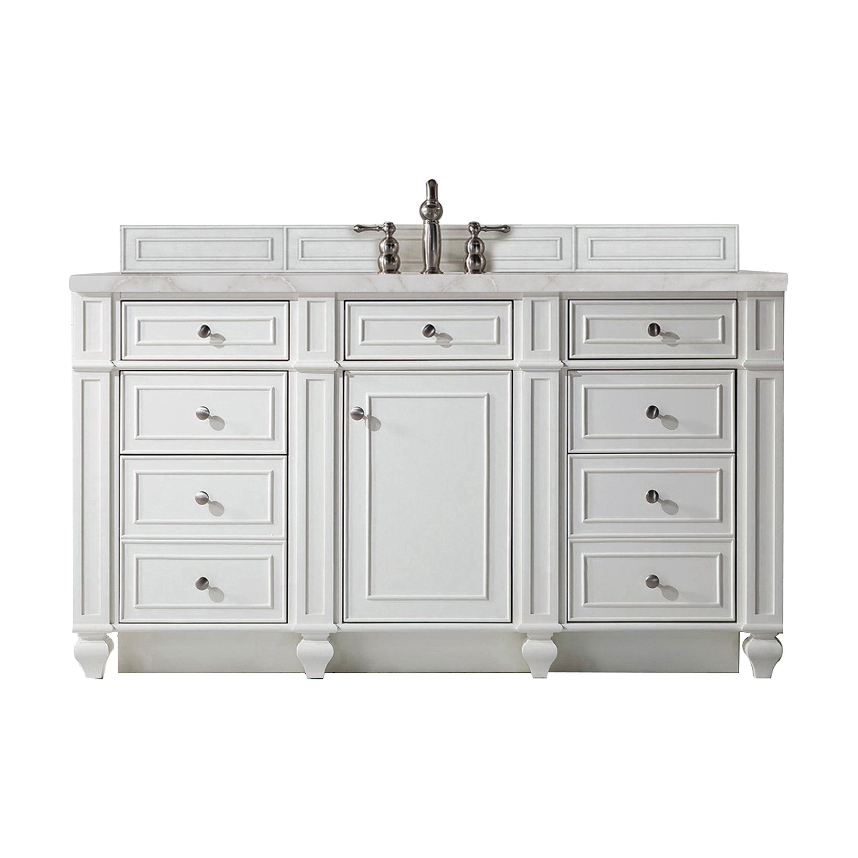 James Martin Vanities Bristol 60" Bright White Single Vanity With 3 cm