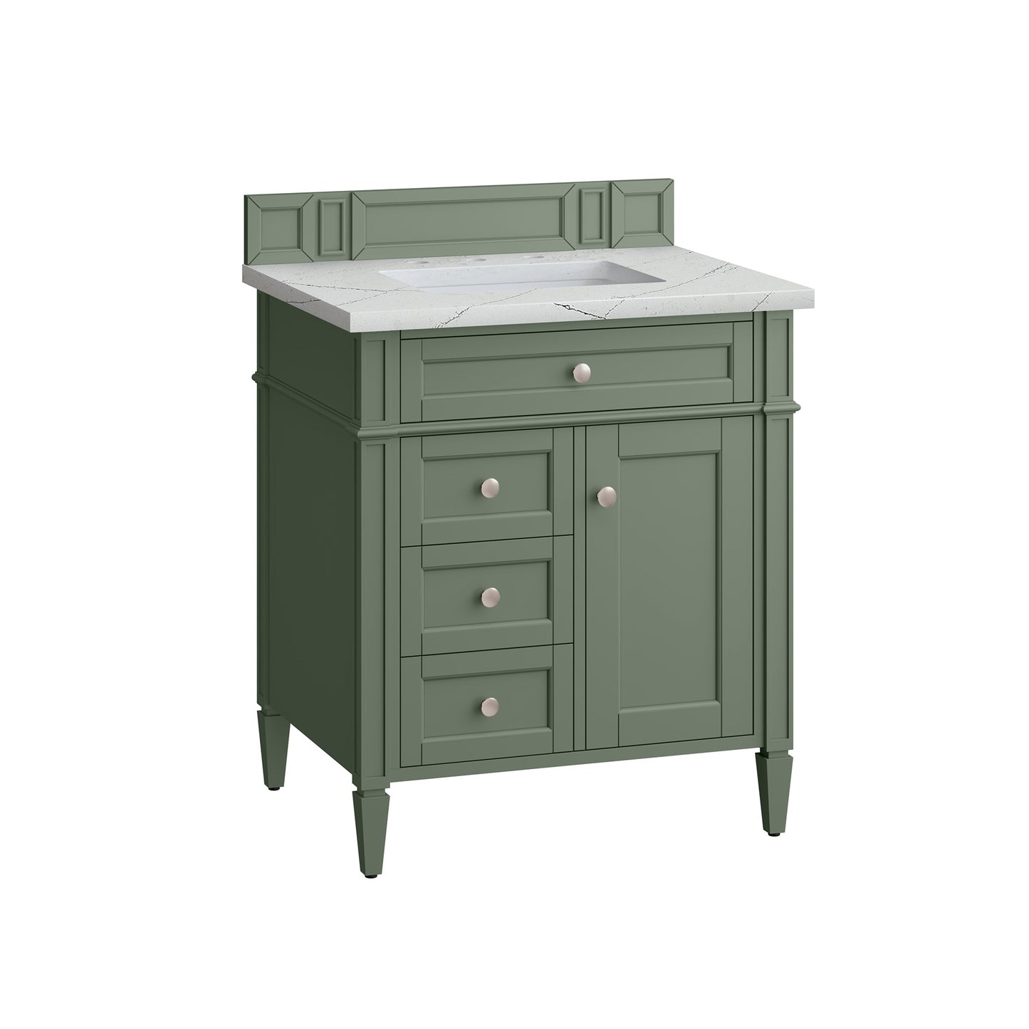 James Martin Vanities Brittany 30" Smokey Celadon Single Vanity With 3cm Ethereal Noctis Top