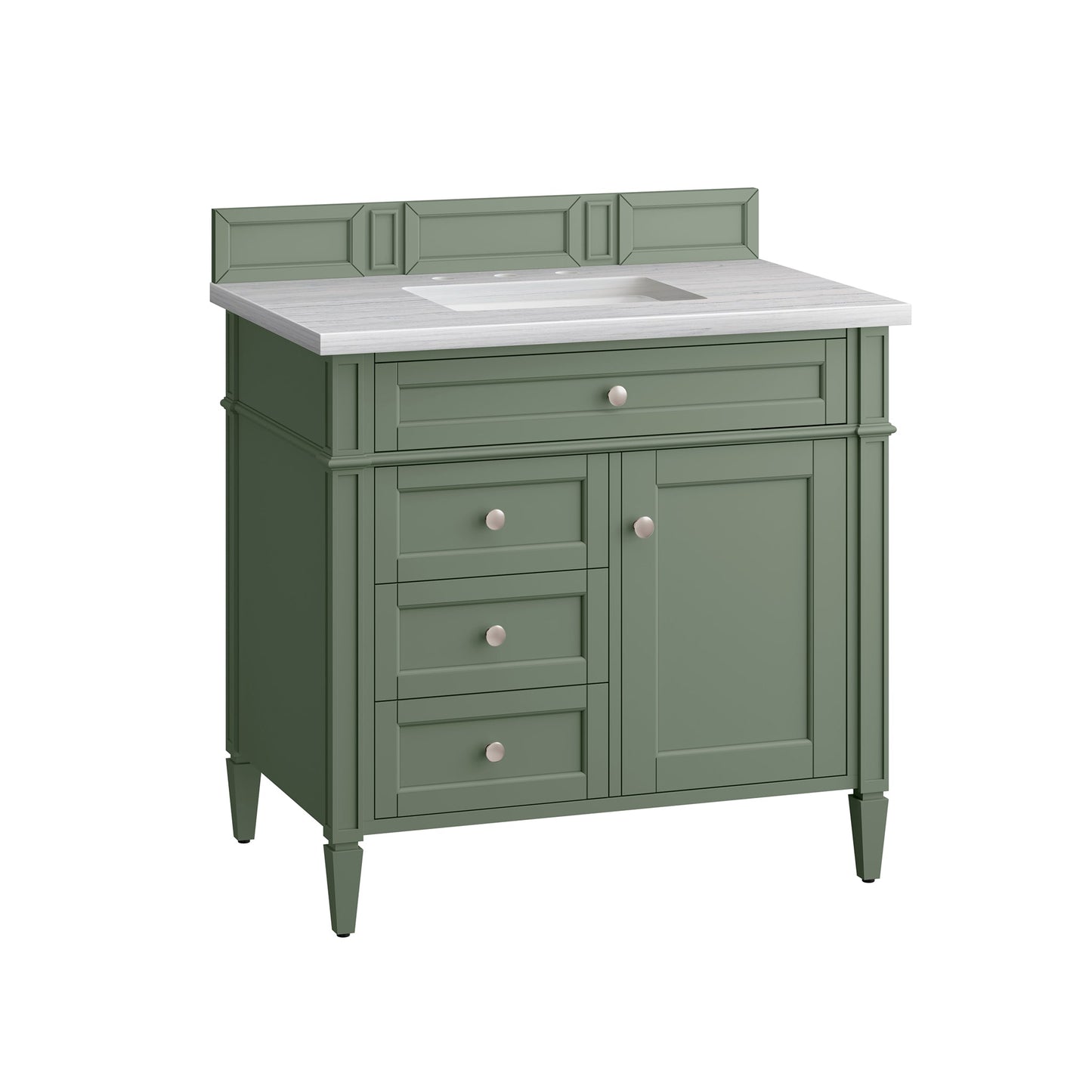 James Martin Vanities Brittany 36" Smokey Celadon Single Vanity With 3cm Arctic Fall Top