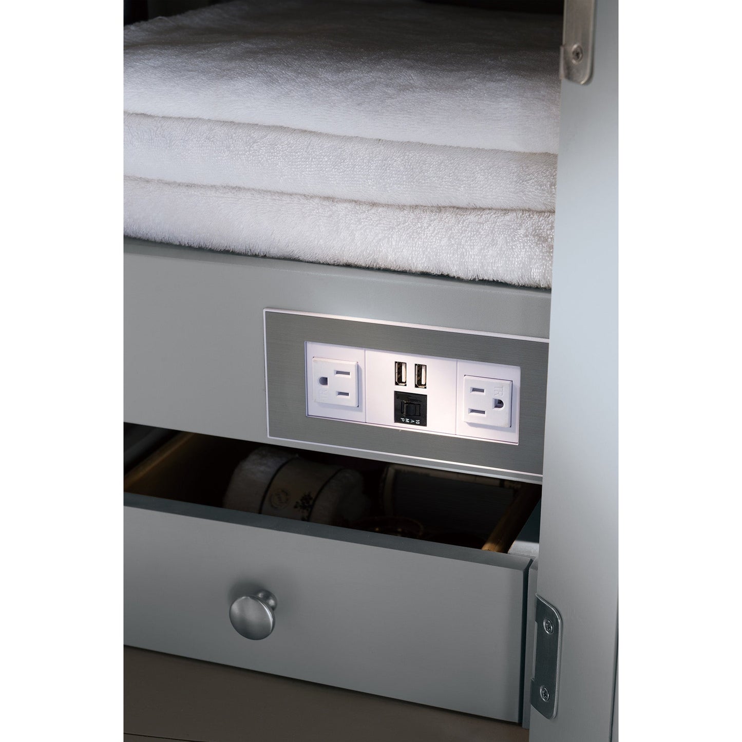 James Martin Vanities Brittany 46" Urban Gray Single Vanity With 3cm White Zeus Quartz Top