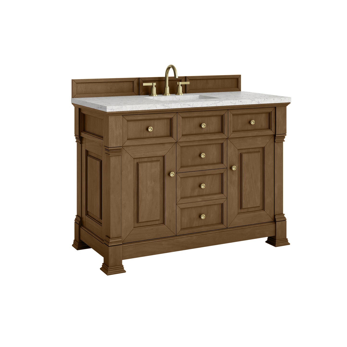 James Martin Vanities Brookfield 48" Honey Oak Single Vanity With 3cm Eternal Jasmine Pearl Silestone Top