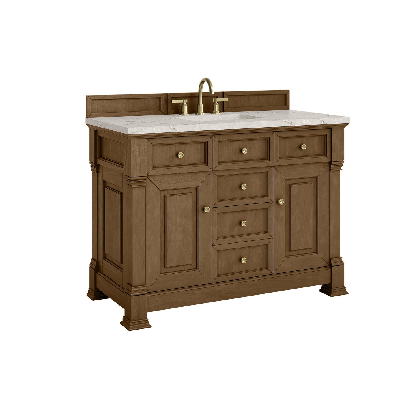 James Martin Vanities Brookfield 48" Honey Oak Single Vanity With 3cm Victorian Silver Silestone Top