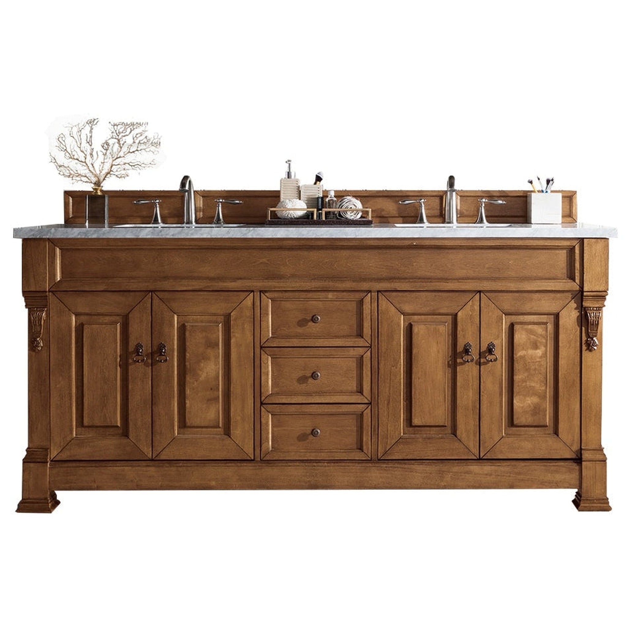 James Martin Vanities Brookfield 72" Country Oak Double Vanity With 3c