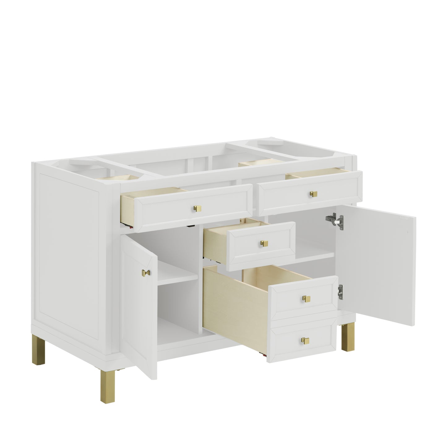 James Martin Vanities Chicago 48" Glossy White Single Vanity With 3cm Ethereal Noctis Silestone Top