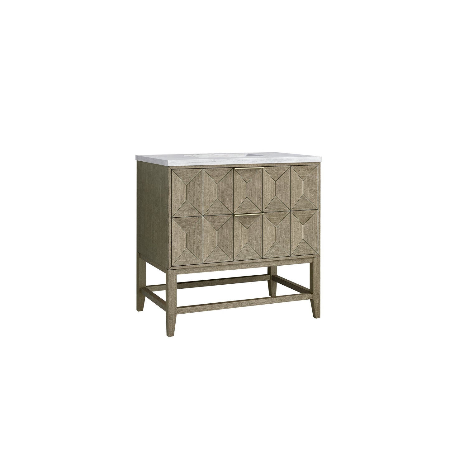 James Martin Vanities Emmeline 36" Pebble Oak Single Vanity With 3 cm Arctic Fall Top