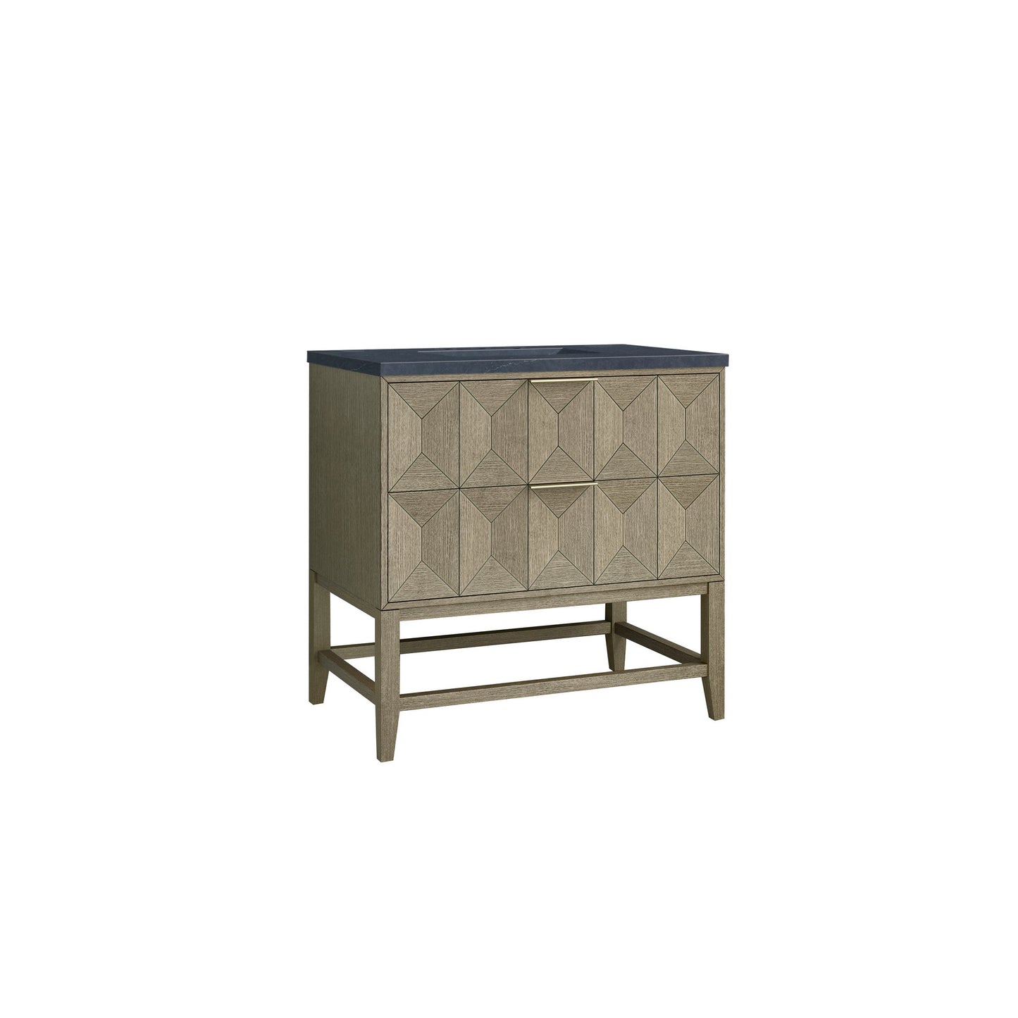 James Martin Vanities Emmeline 36" Pebble Oak Single Vanity With 3 cm Charcoal Soapstone Top