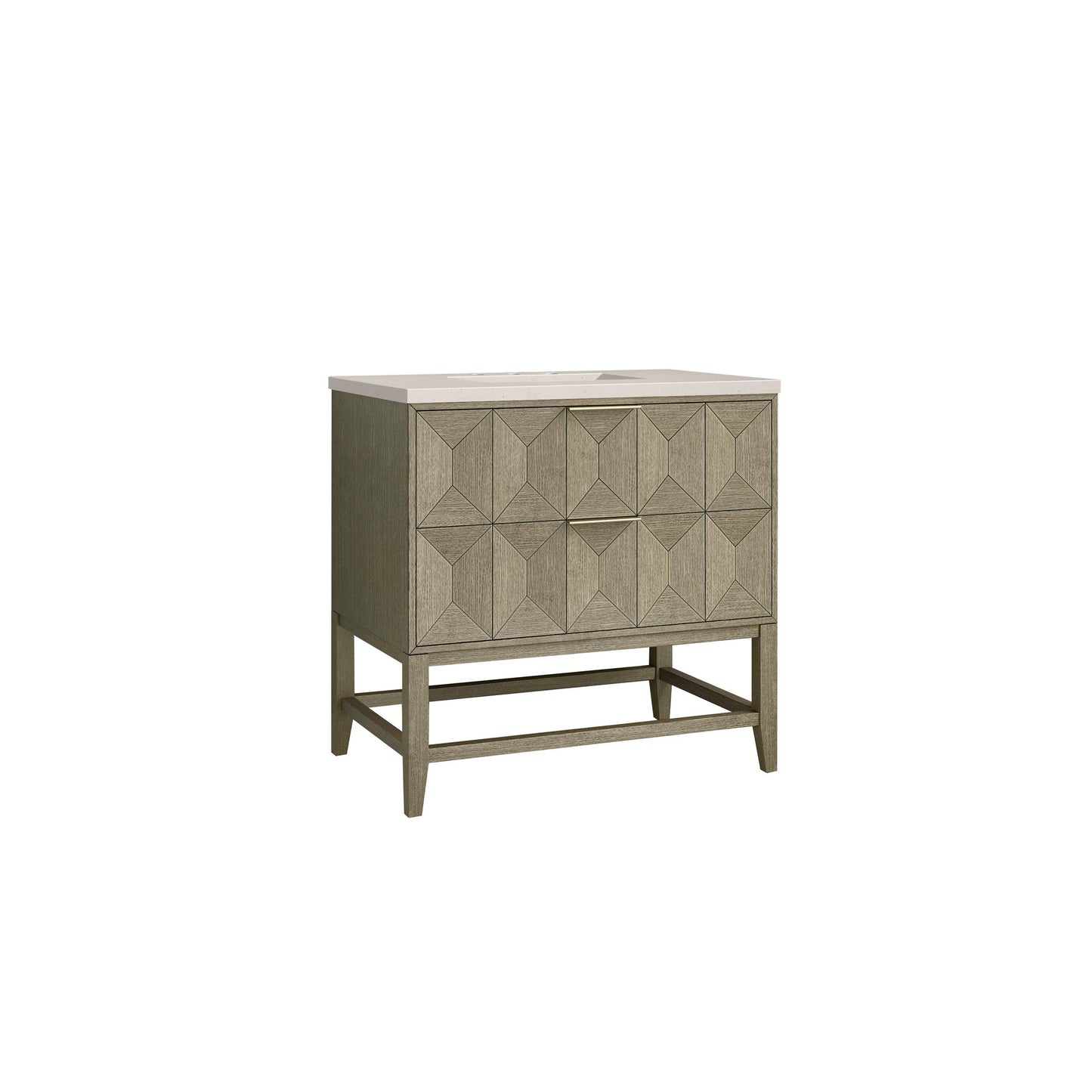 James Martin Vanities Emmeline 36" Pebble Oak Single Vanity With 3 cm Eternal Marfil Top