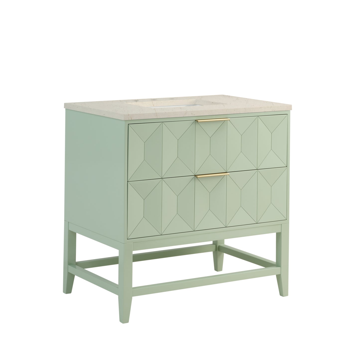 James Martin Vanities Emmeline 36" Pistachio Single Vanity With 3 cm Eternal Marfil Top