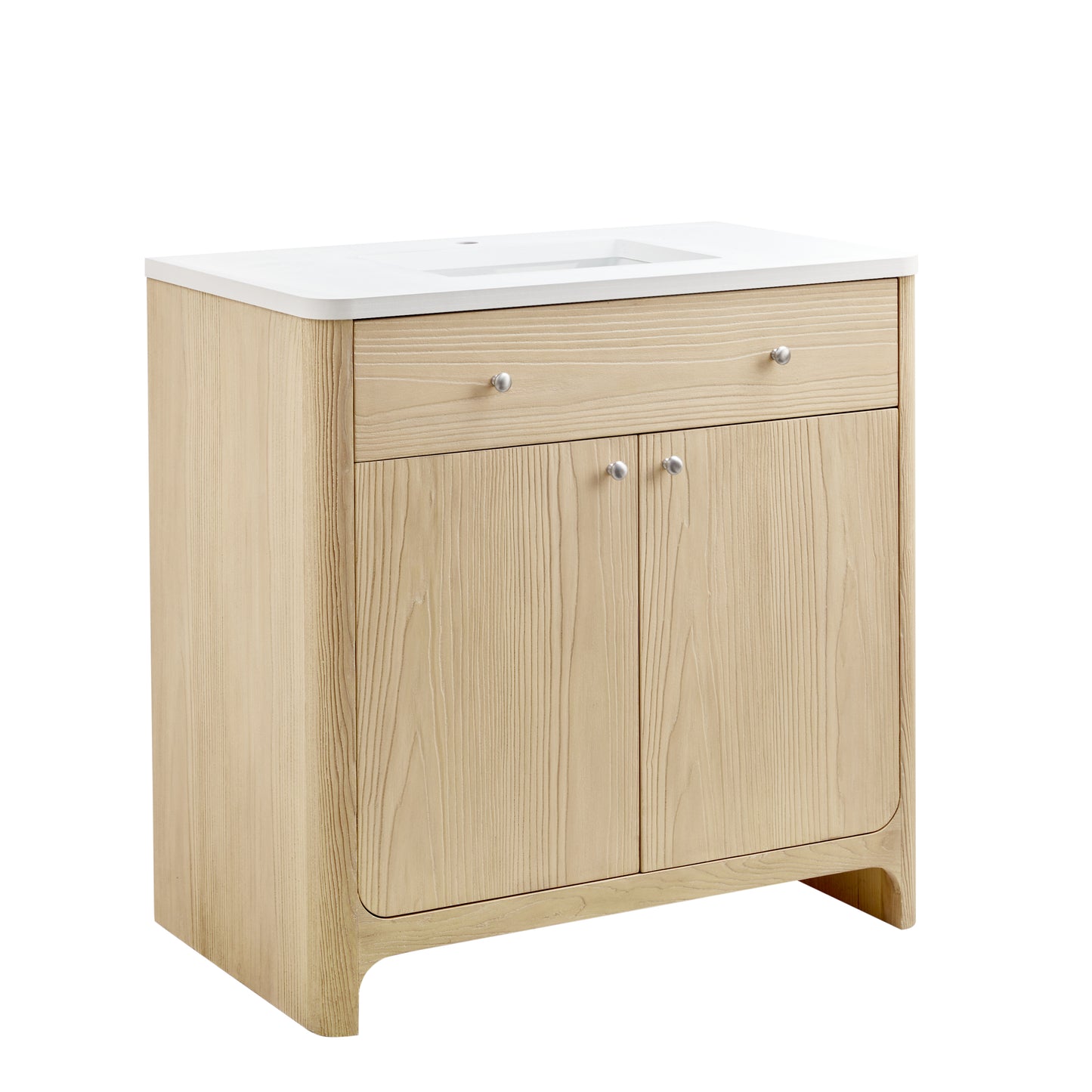 James Martin Vanities Gracyn 36" Coastal Driftwood Single Vanity With 3cm White Zeus Quartz Top