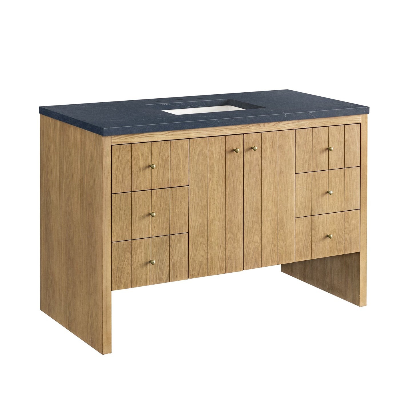 James Martin Vanities Hudson 48" Light Natural Oak Single Vanity With 3cm Charcoal Soapstone Top