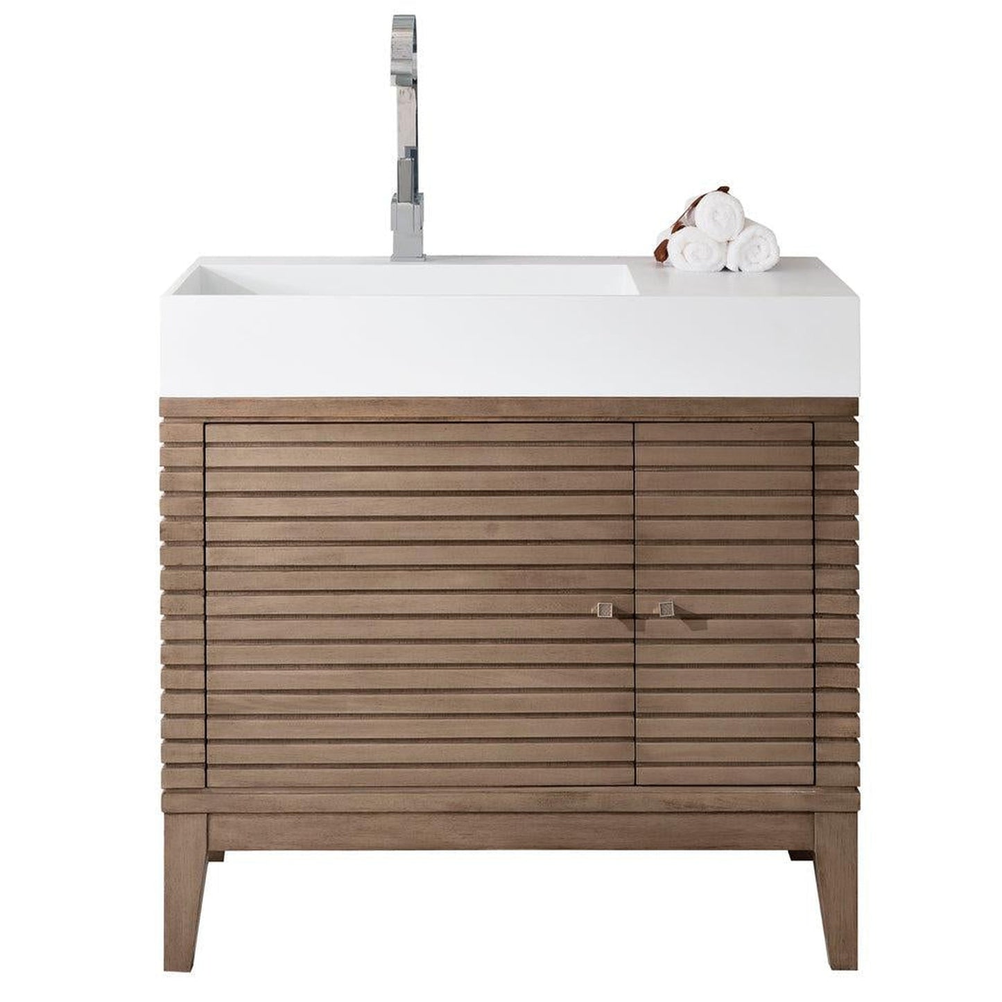 James Martin Vanities Linear 36" Whitewashed Walnut Single Vanity
