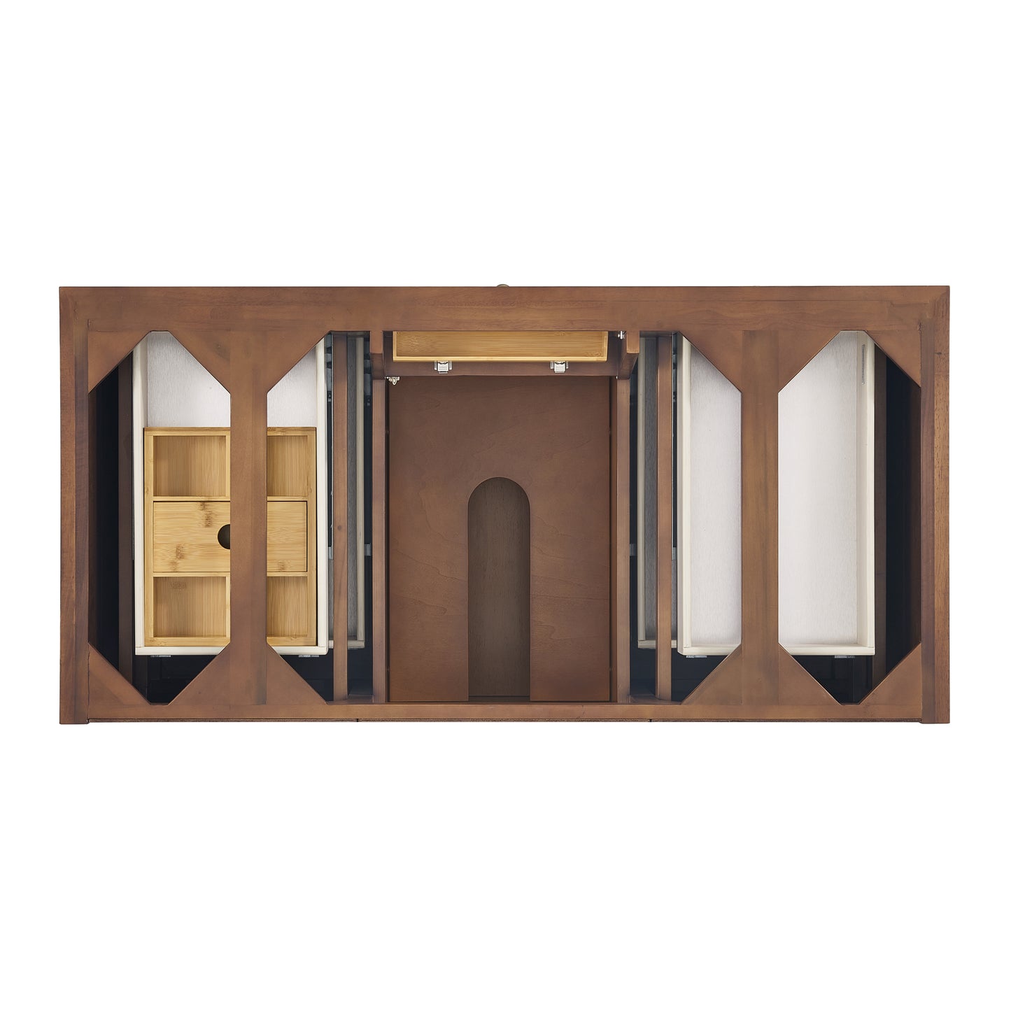 James Martin Vanities Lorelai 48" Mid-Century Walnut Single Vanity With 3 cm Ethereal Noctis Silestone Top and FreePower Wireless Charger