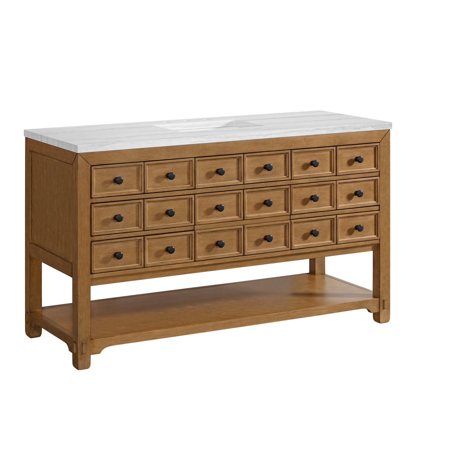 James Martin Vanities Malibu 60" Amber Birch Single Vanity With 3 cm Arctic Fall Top