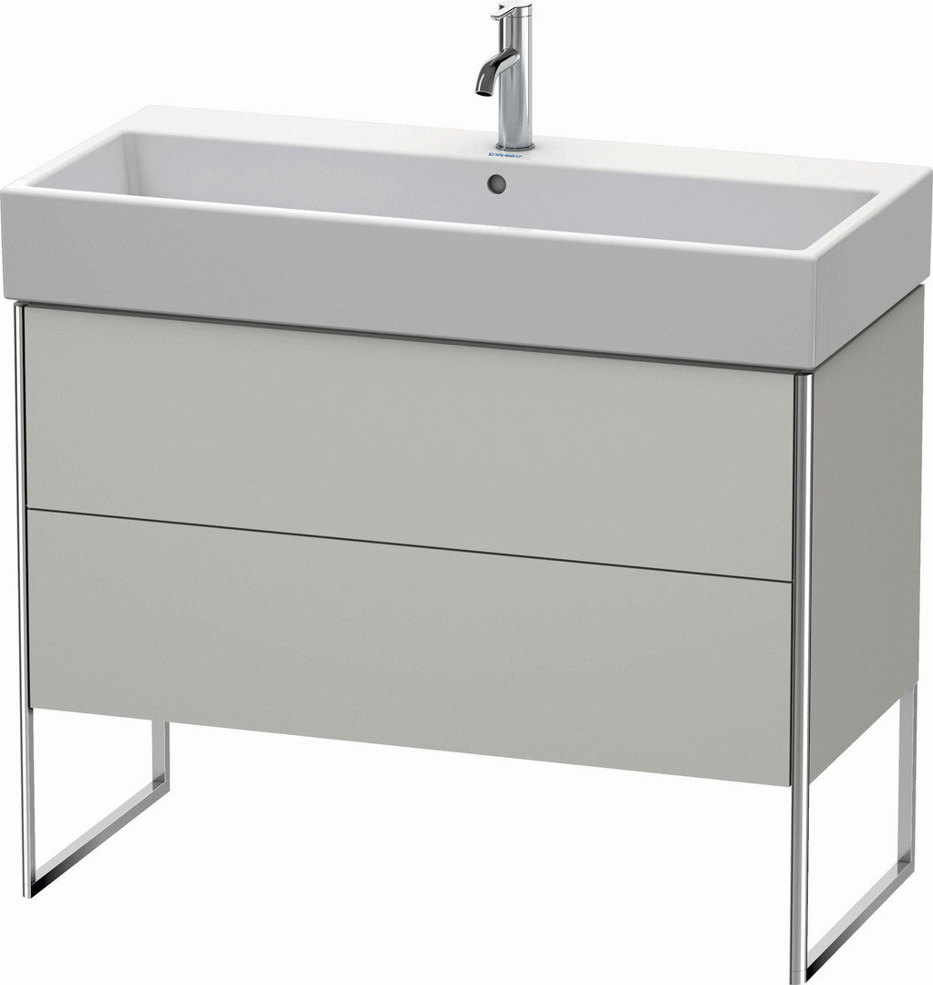 Duravit XSquare 39" Concrete Gray Two Drawer Floorstanding Vanity Unit (XS447600707)
