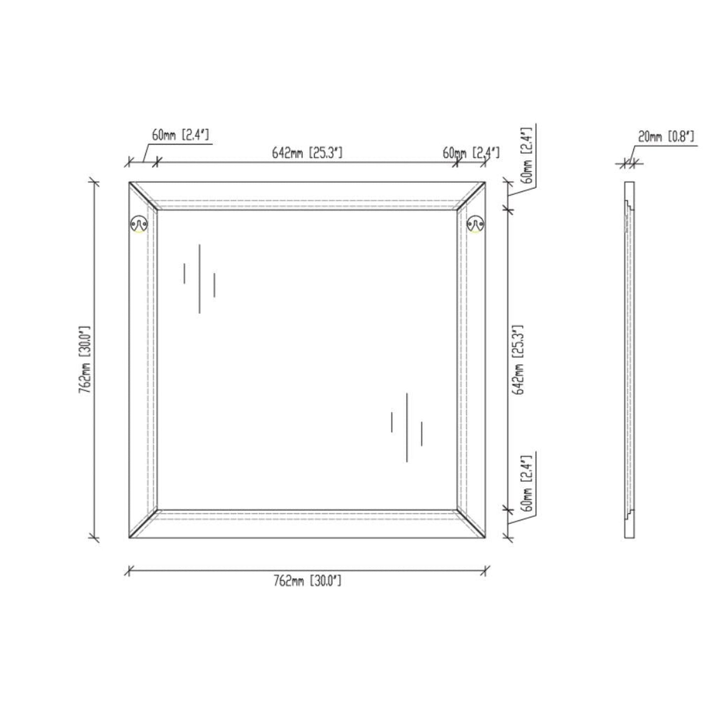Laviva Sterling 30" White Fully Framed Square Mirror
