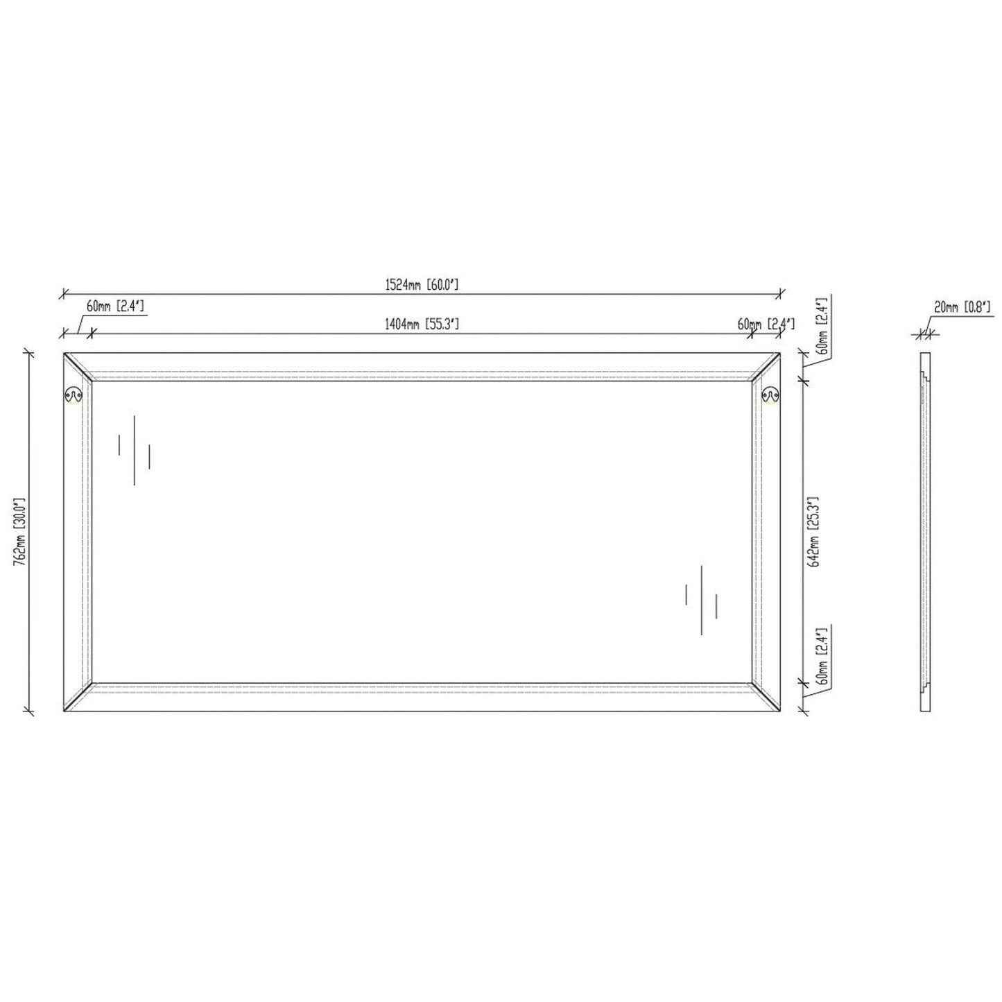 Laviva Sterling 60" Espresso Rectangular Fully Framed Mirror
