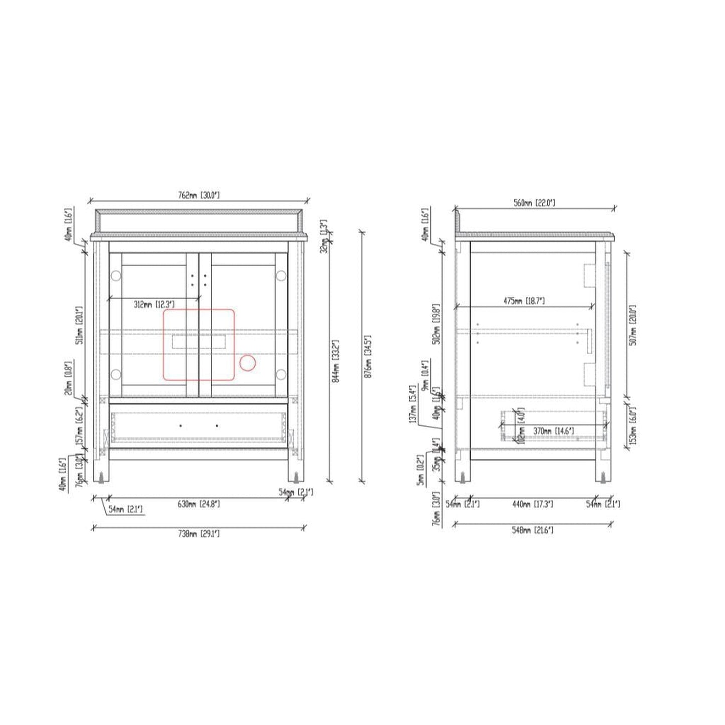 Laviva Wilson 30" Gray Freestanding Vanity Base
