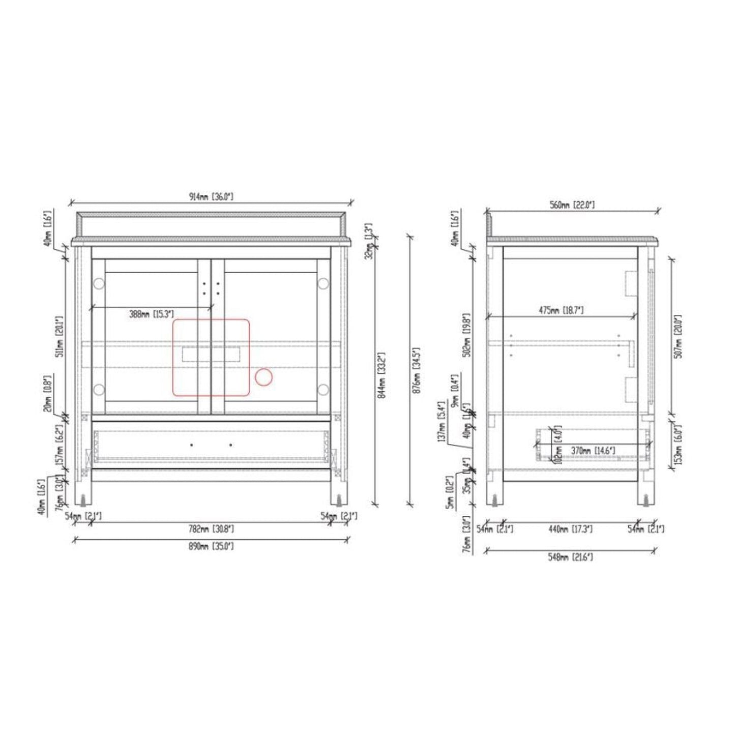 Laviva Wilson 36" Gray Freestanding Vanity Base