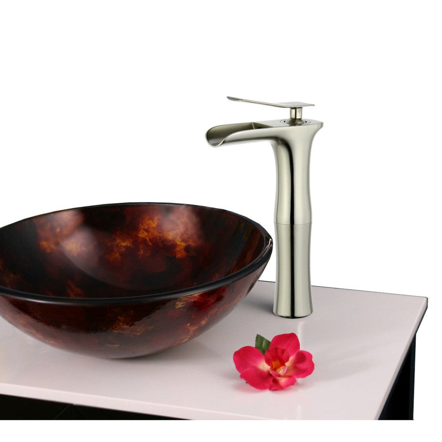 Legion Furniture 11" Brushed Nickel Brass Material Faucet With Pop-up Drain