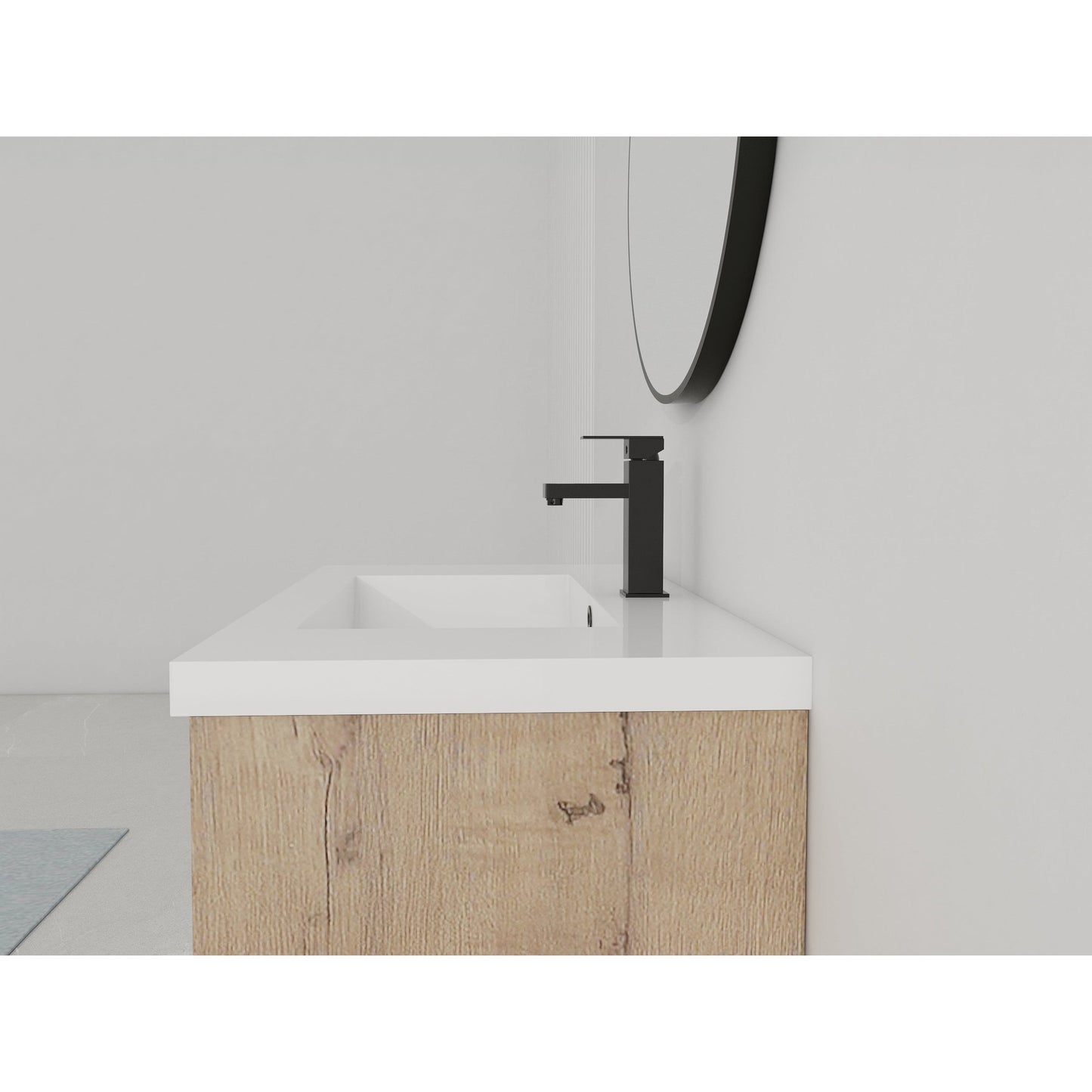 Legion Furniture 30" Natural Wood Wall Mounted Vanity With White Gel Coat Basin